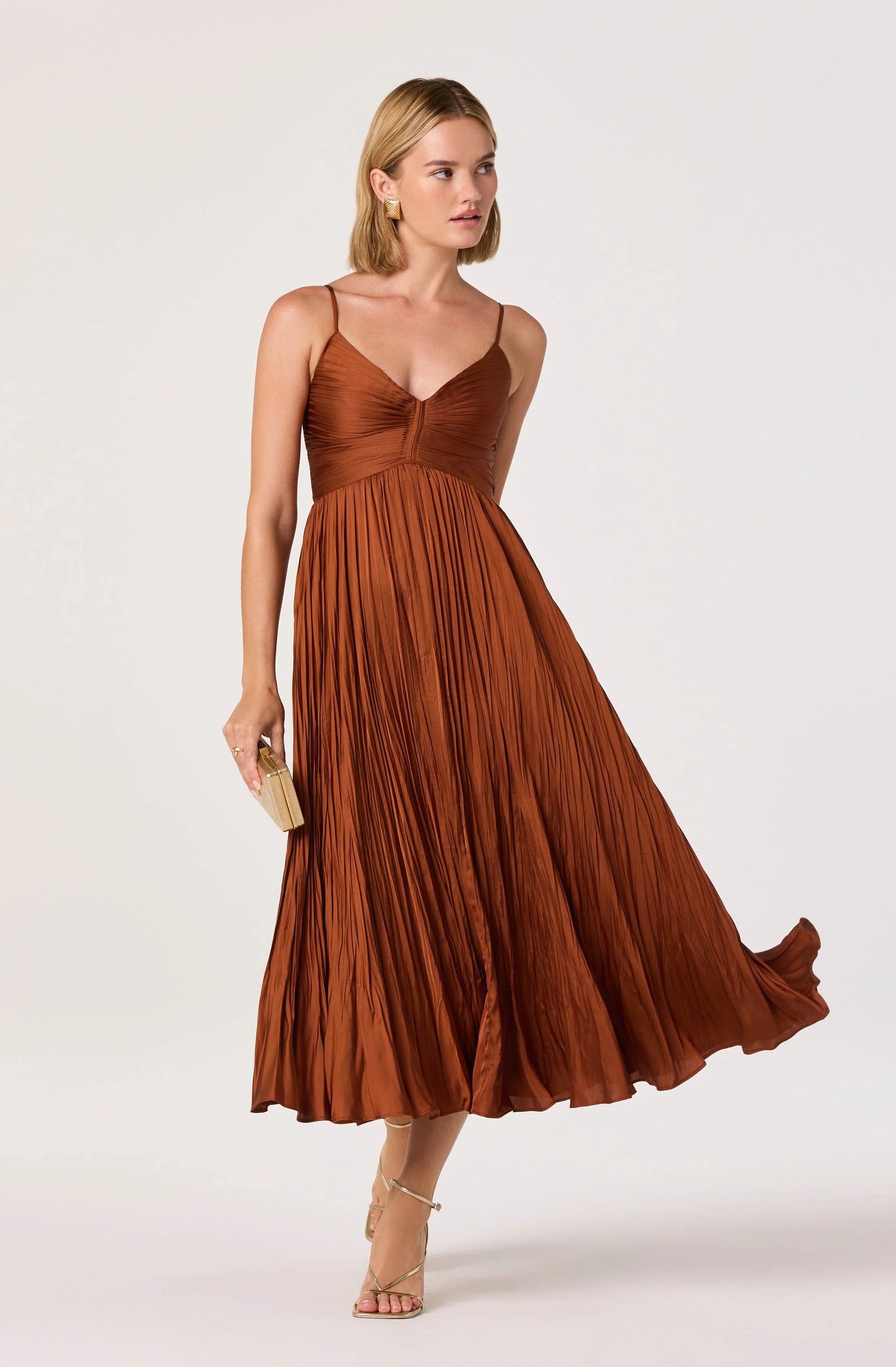 Maeve Pleated Midi Dress