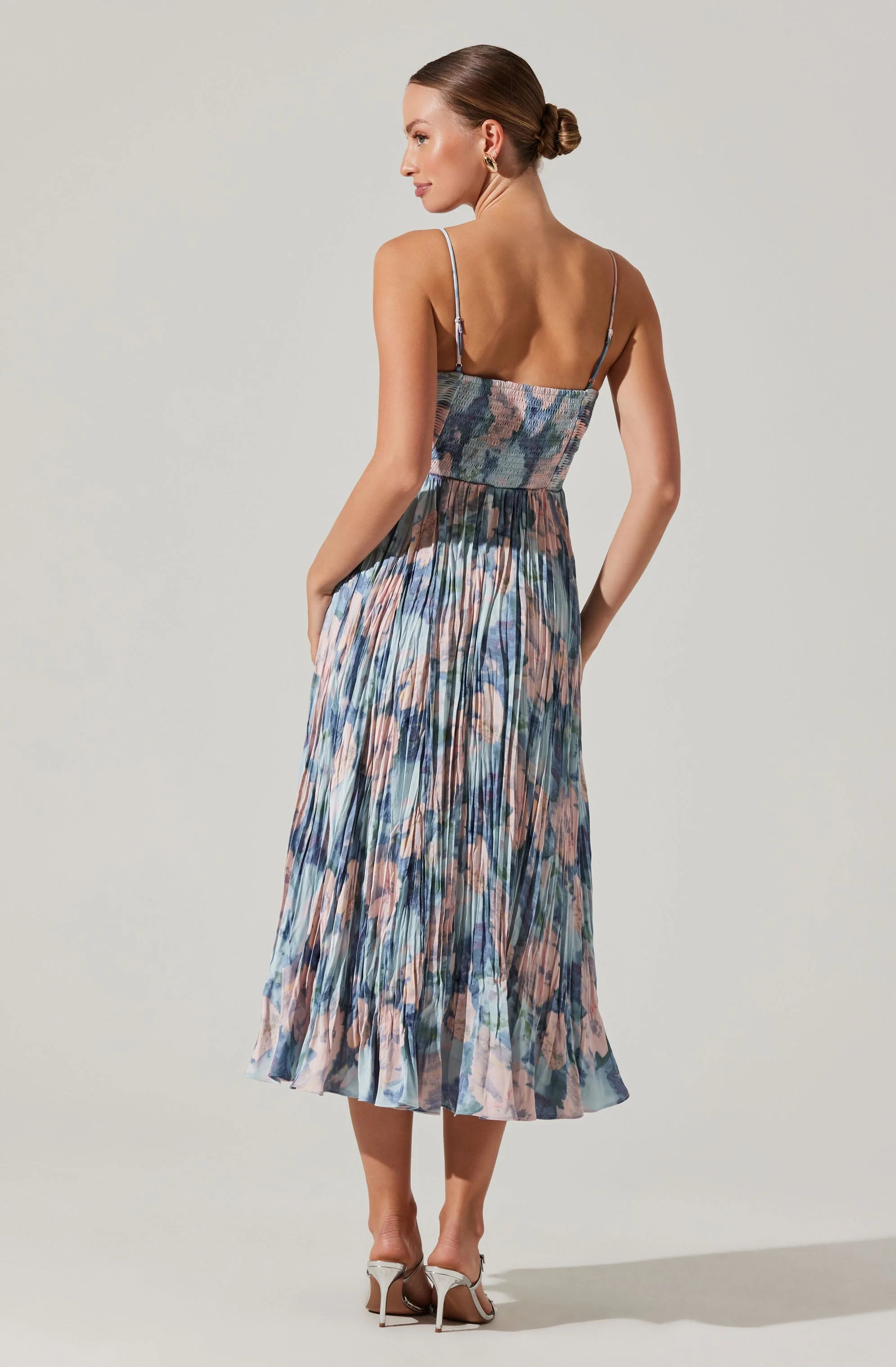 Maeve Printed Pleated Midi Dress