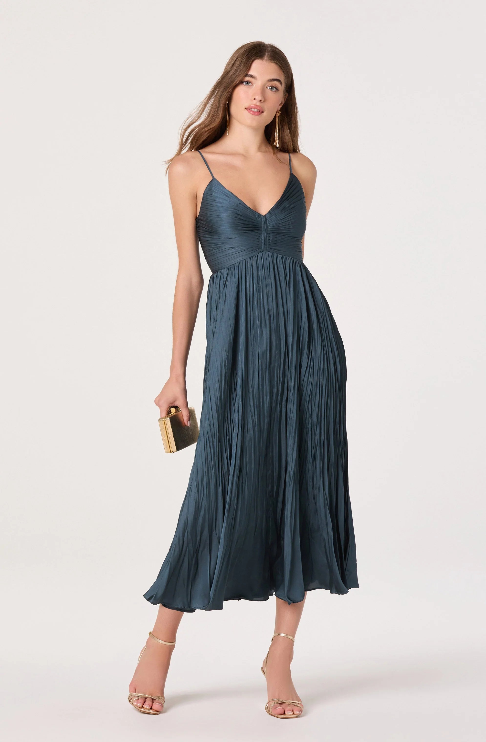 Maeve Pleated Midi Dress