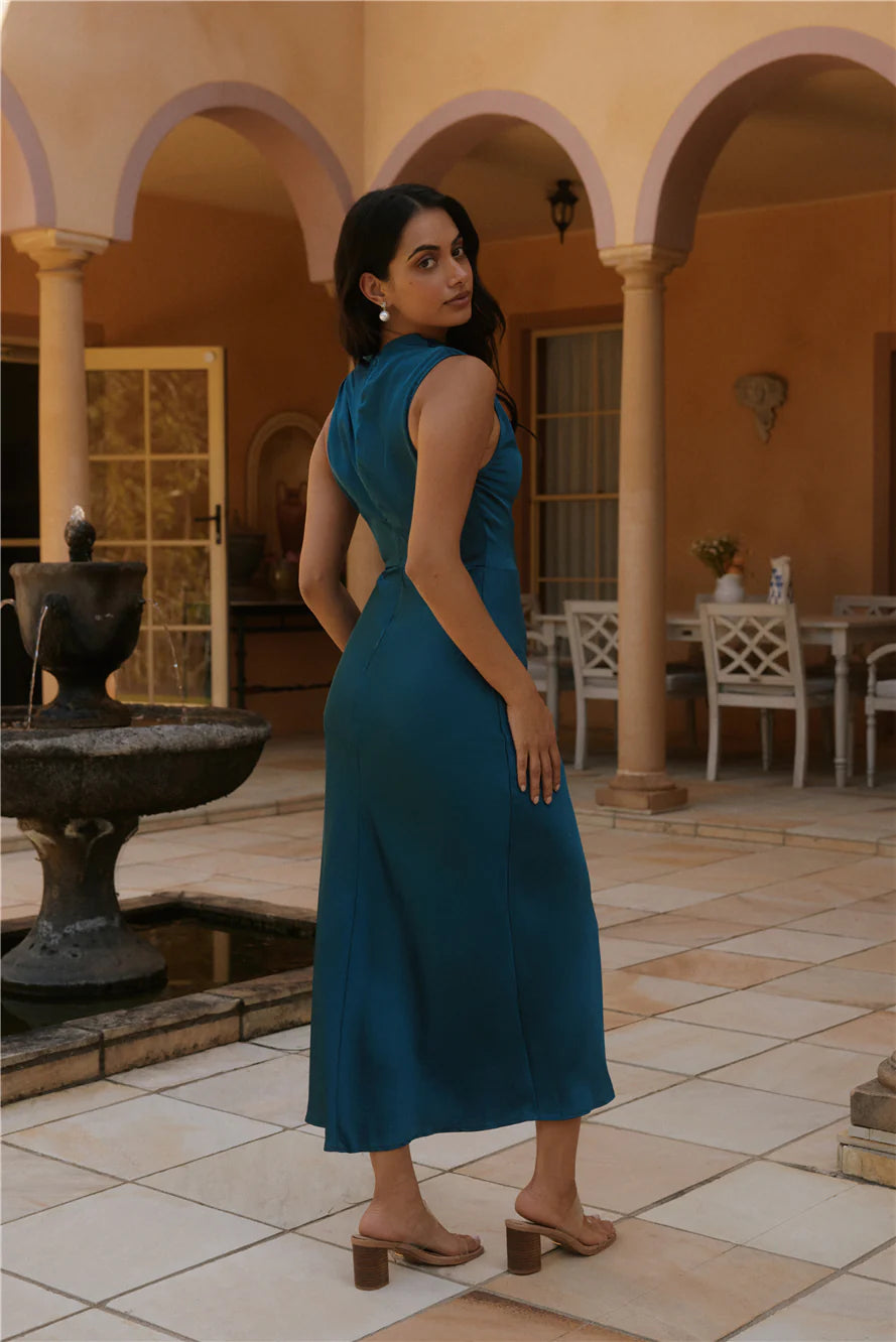 Kiki Waters Midi Dress Teal