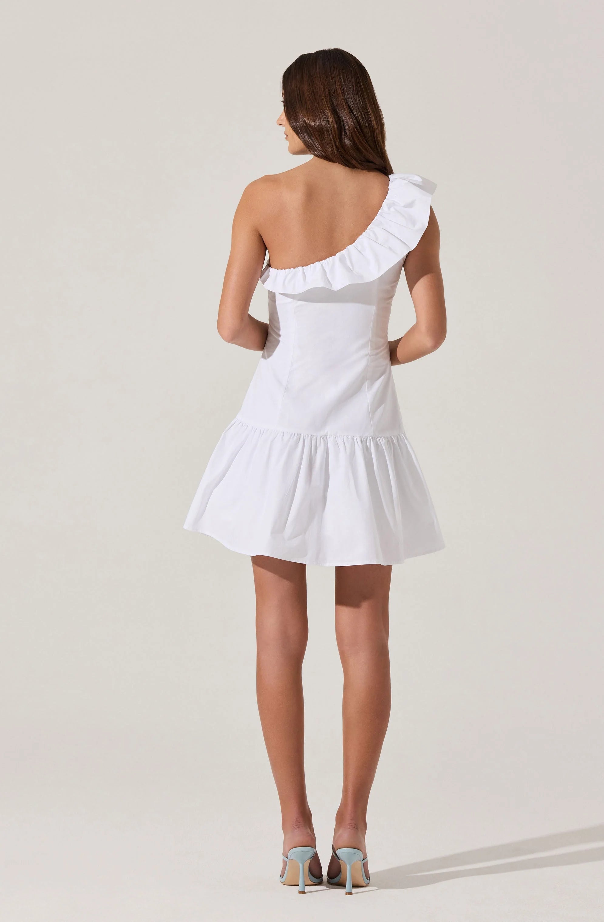 One Shoulder Ruffle Mini Dress