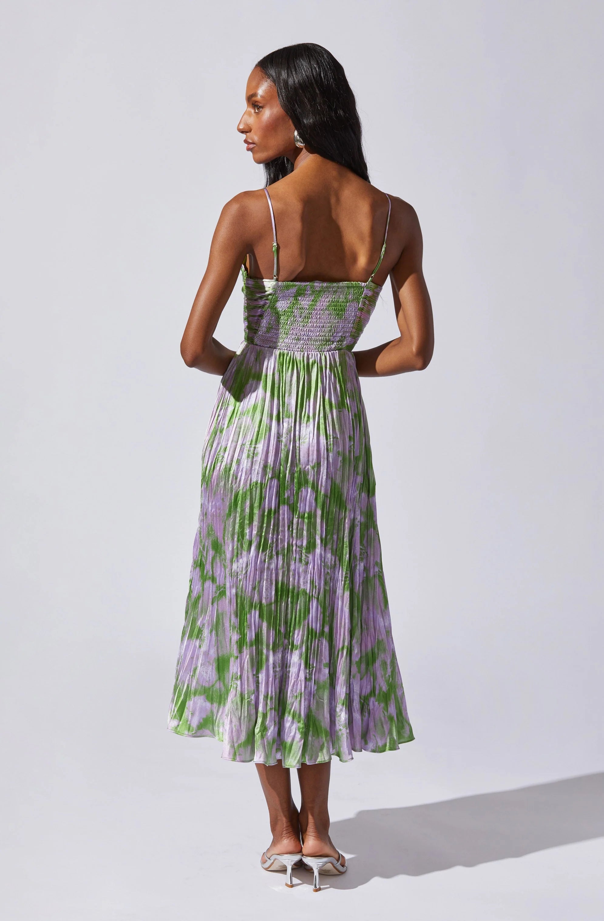 Maeve Printed Pleated Midi Dress