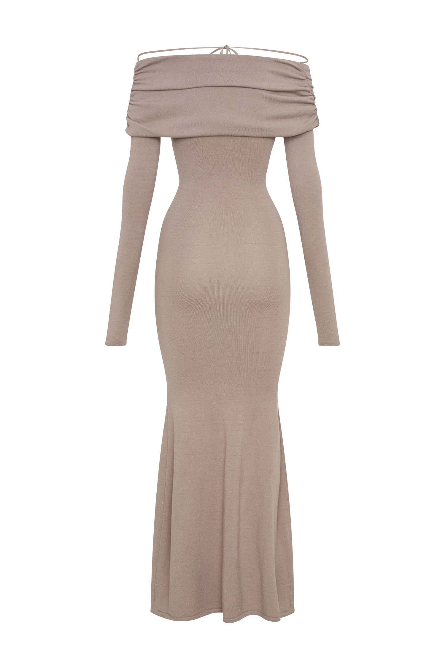 Georgiana Off Shoulder Knit Midi Dress - Stone Marle