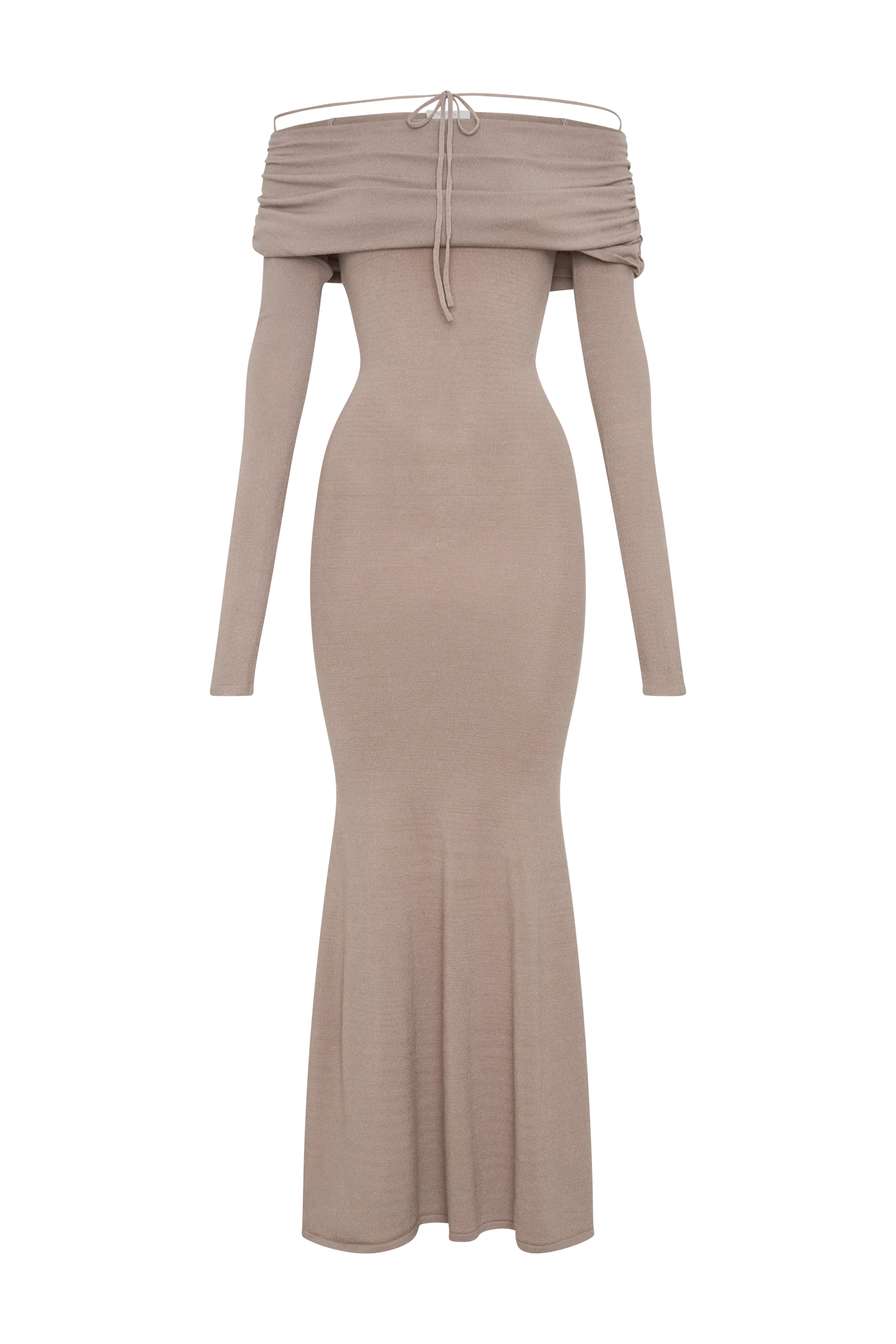 Georgiana Off Shoulder Knit Midi Dress - Stone Marle