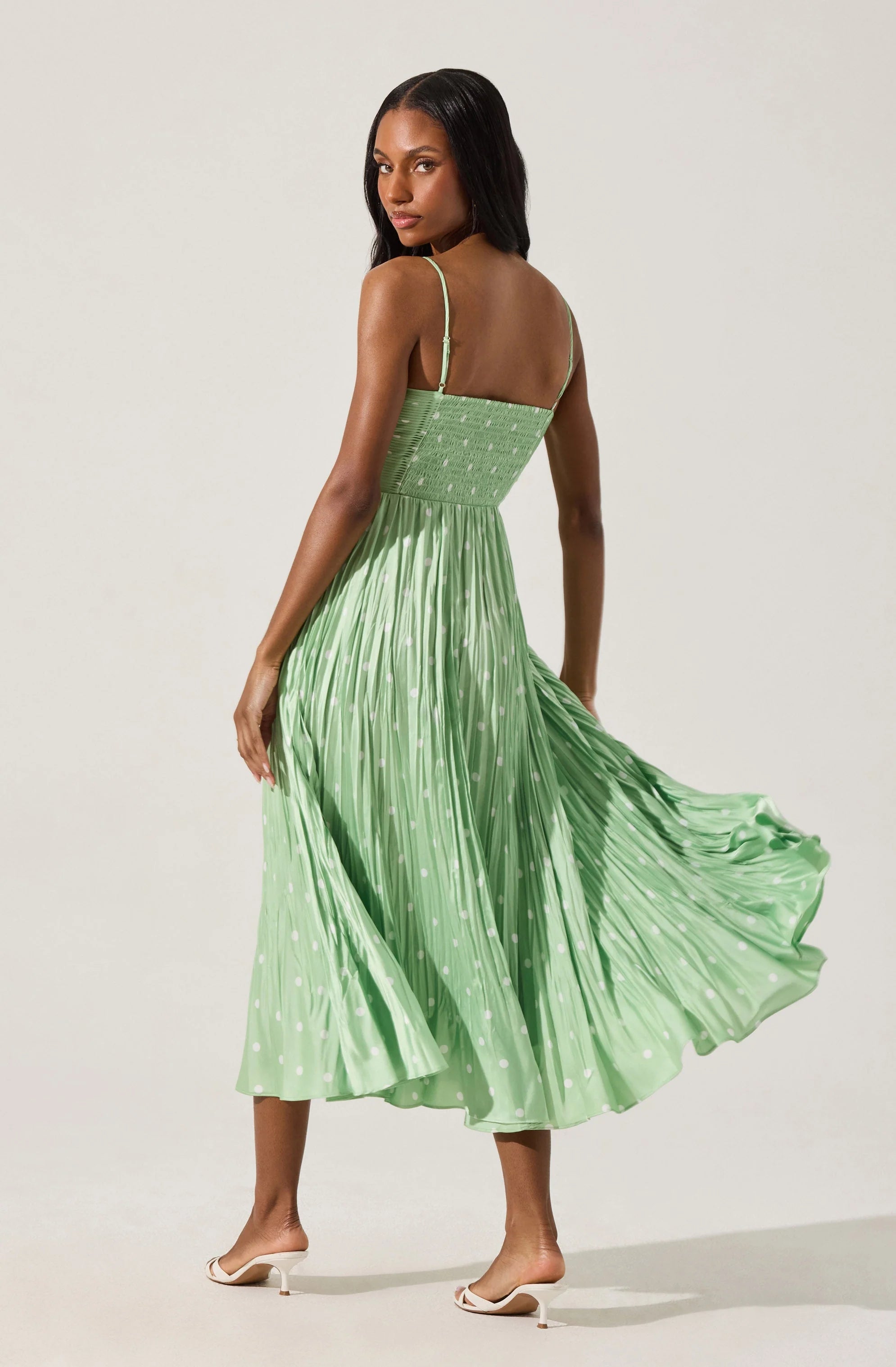 Maeve Printed Pleated Midi Dress