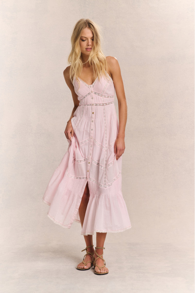 Esilda Cotton Midi Dress - PINK