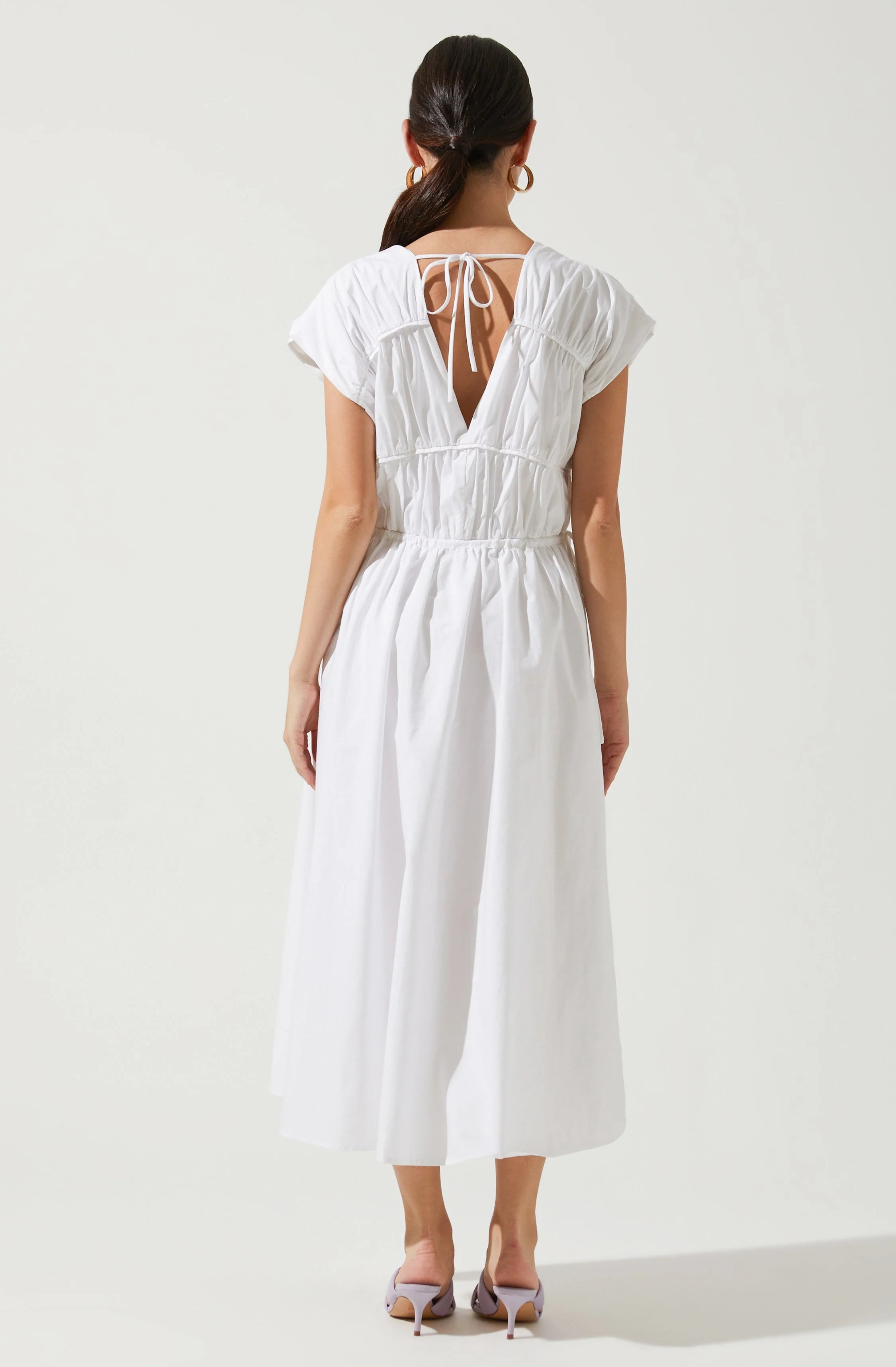 Lorrie Sleeveless Ruched Midi Dress