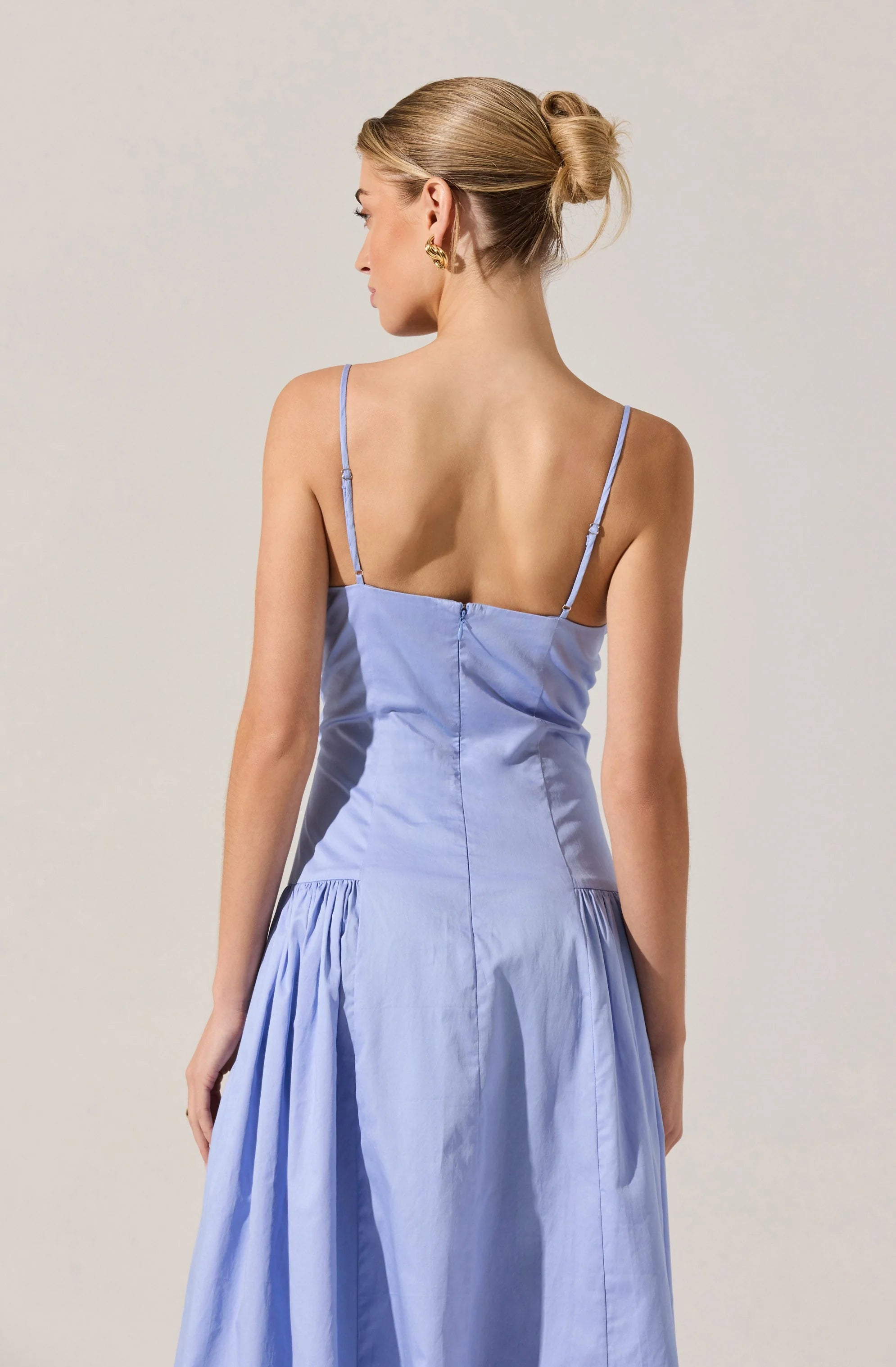 High Square Neck Midi Dress