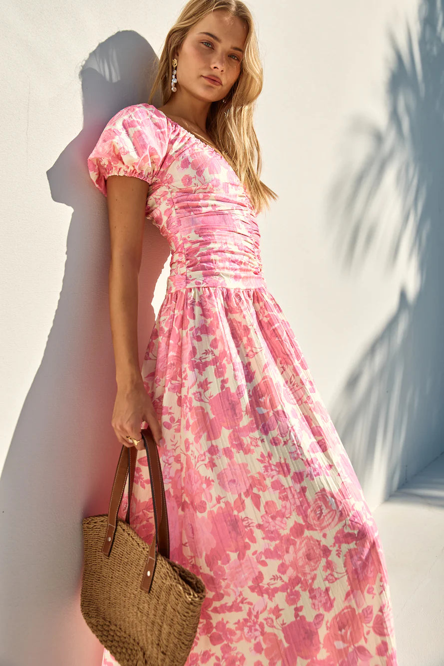 FORTUNATE ONE Garden Party Maxi Dress Pink