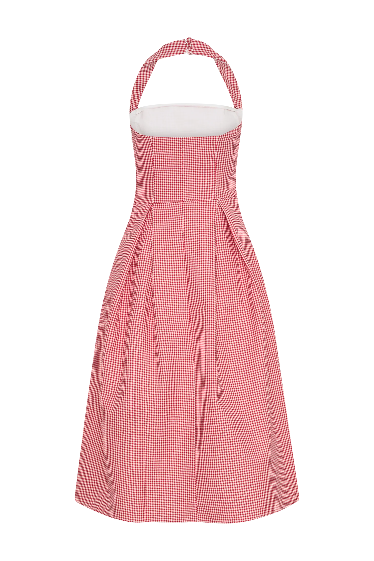 Juana Halter Midi Dress - Red Gingham