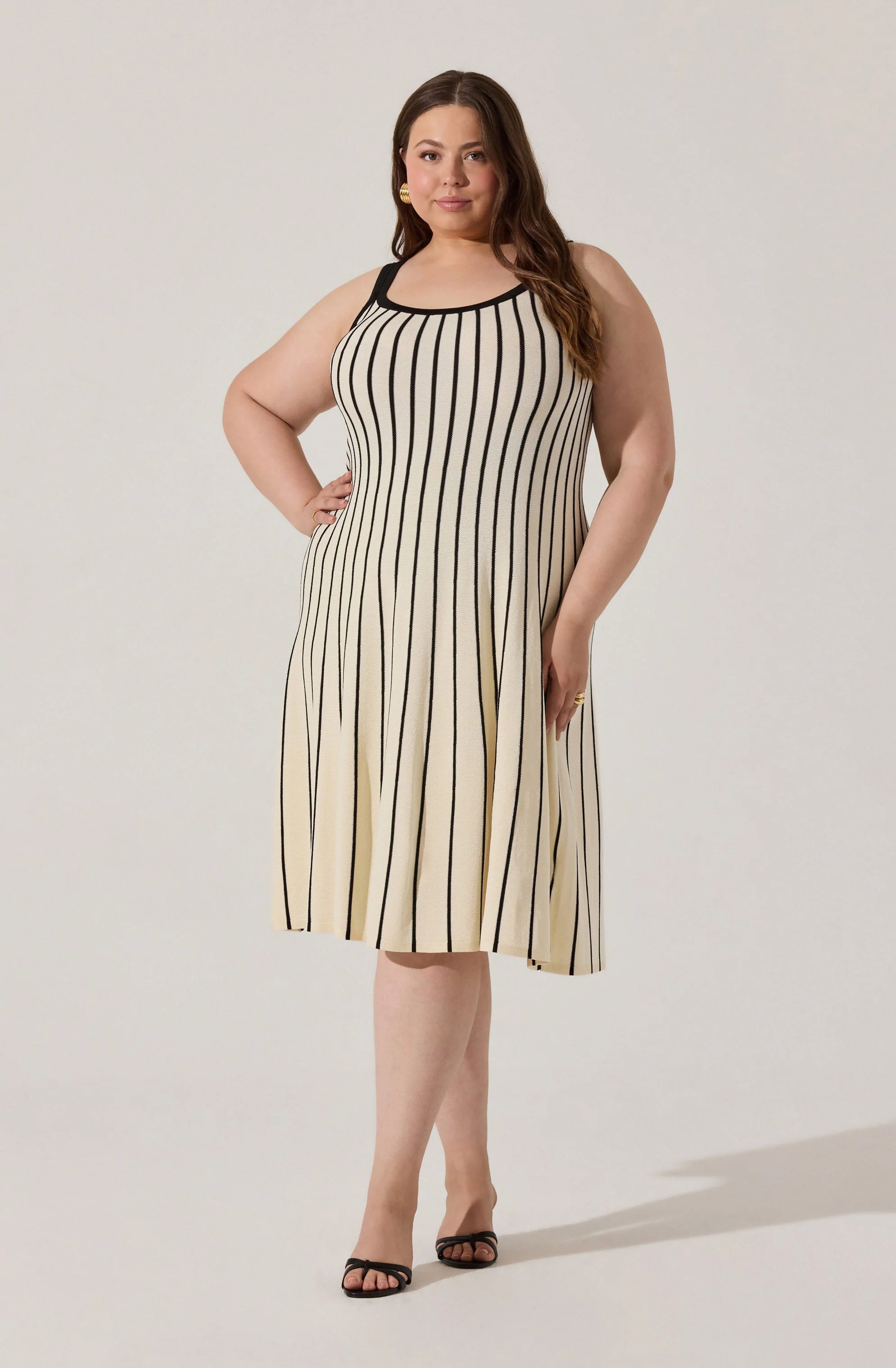Irecia Stripe Sweater Midi Dress