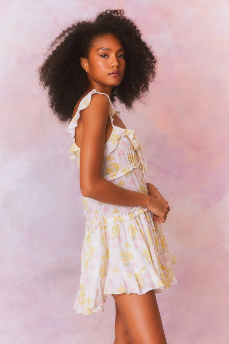 Frista Mix Print Cotton Mini Dress