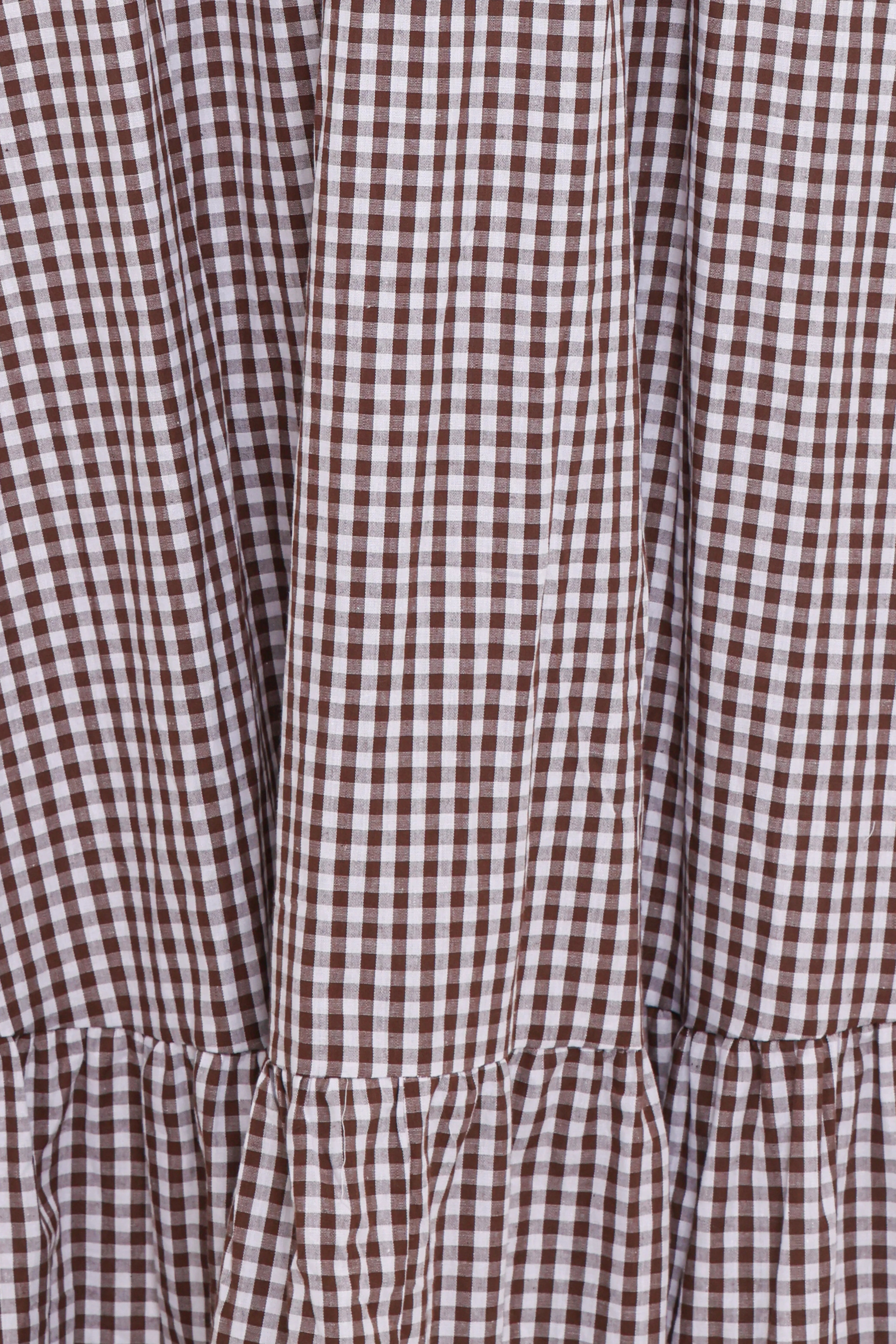Reid Maxi Dress - Brown Gingham