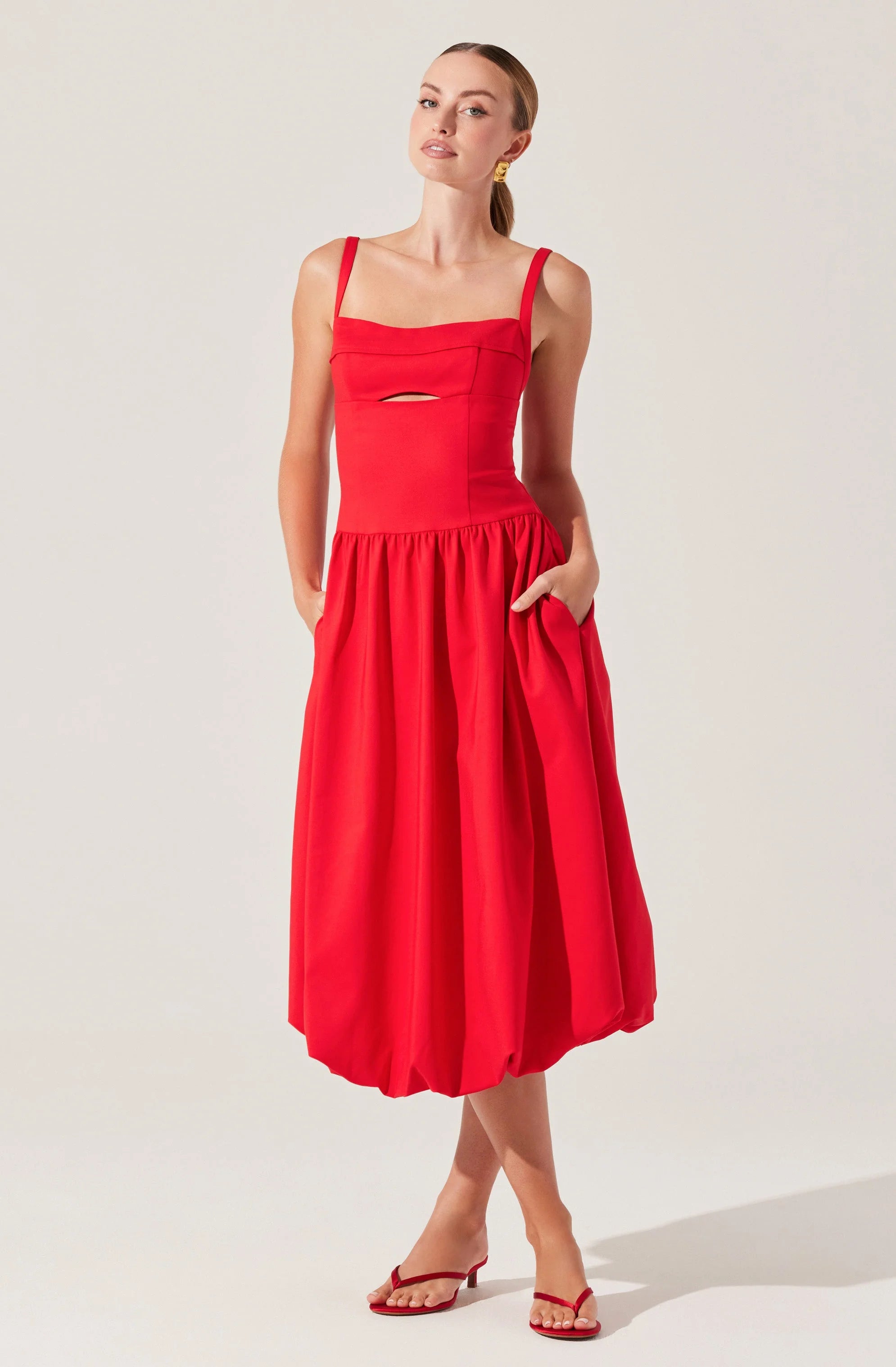 Jevi Sleeveless Bubble Midi Dress