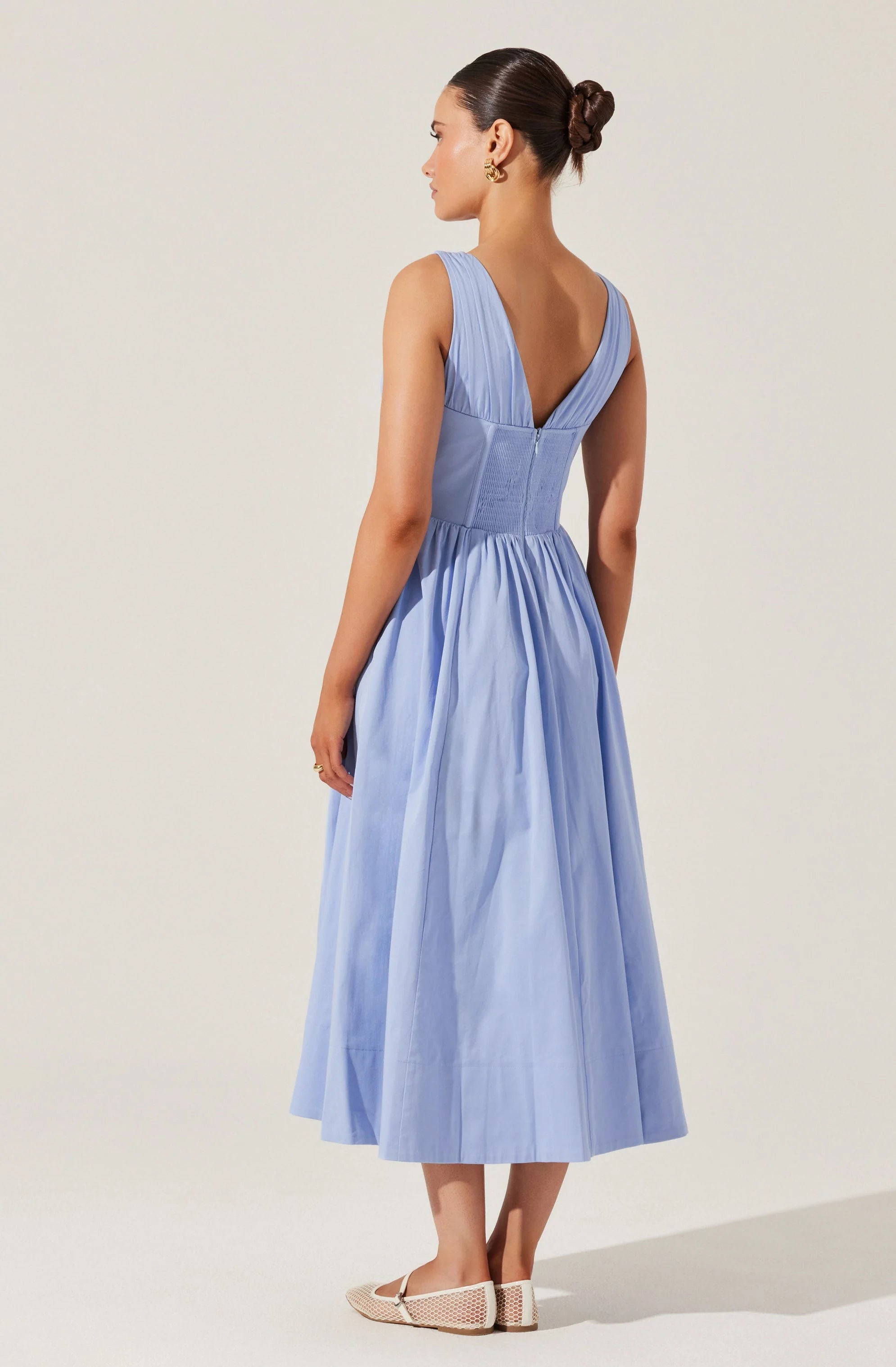 Maili Corset Poplin Midi Dress