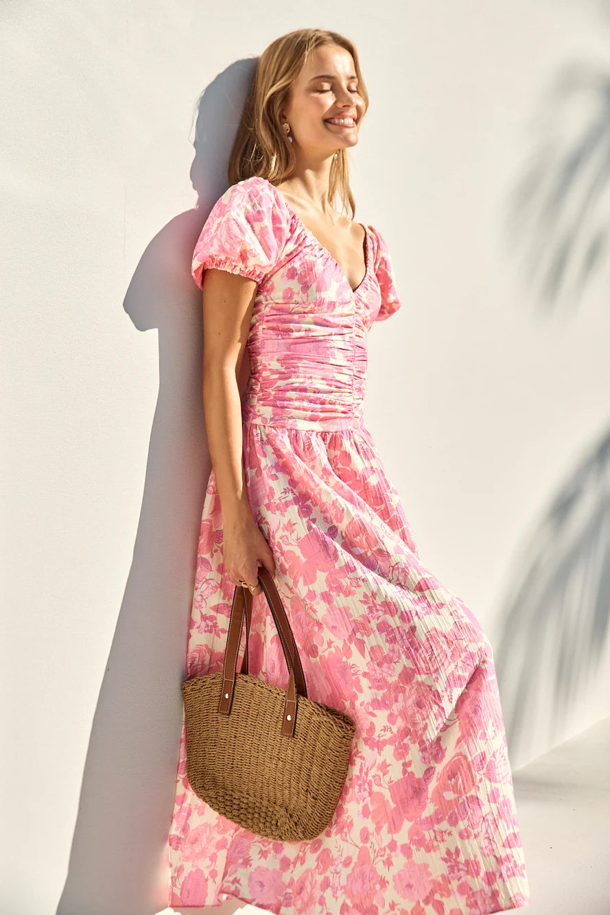 FORTUNATE ONE Garden Party Maxi Dress Pink