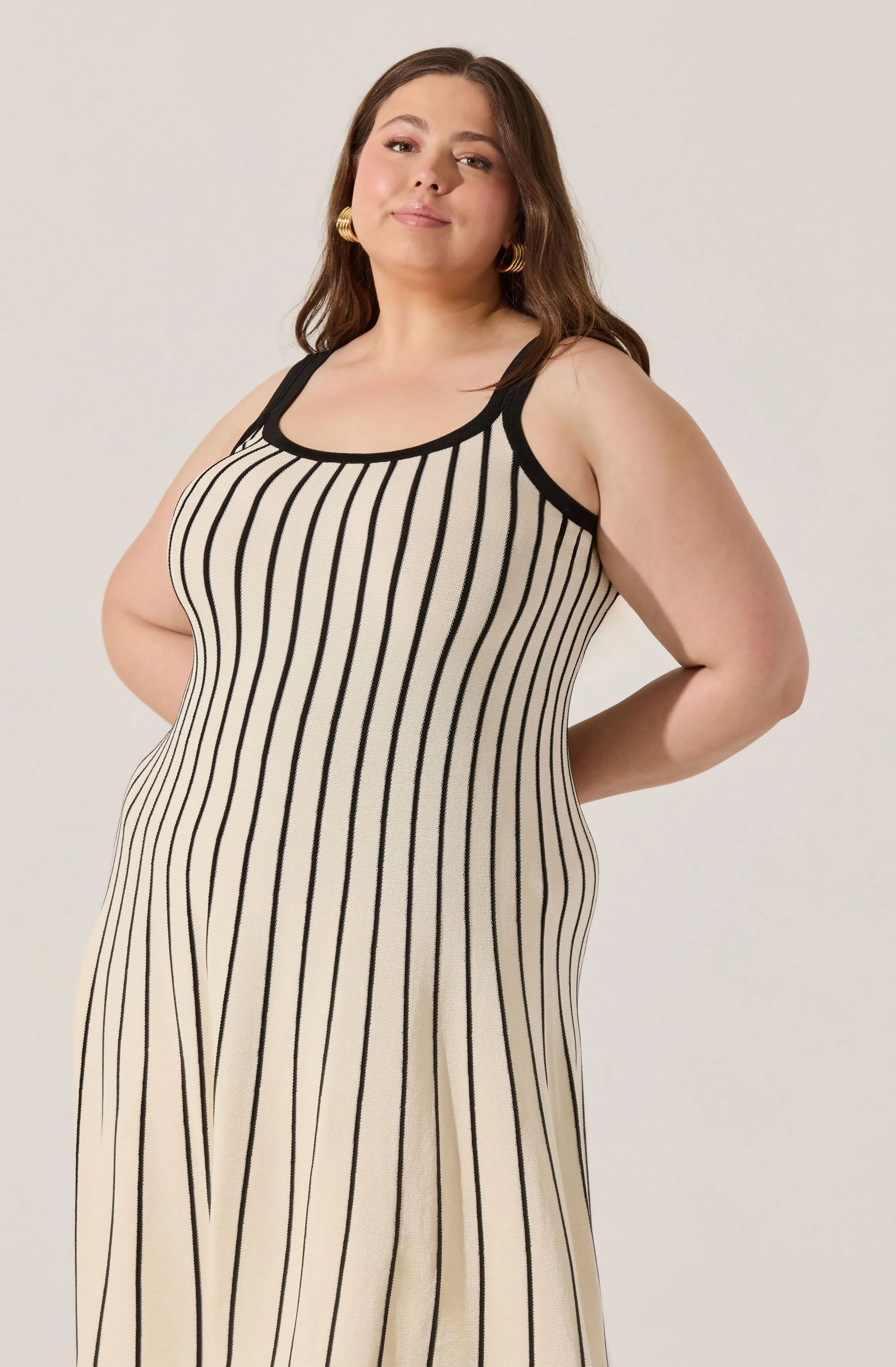 Irecia Stripe Sweater Midi Dress