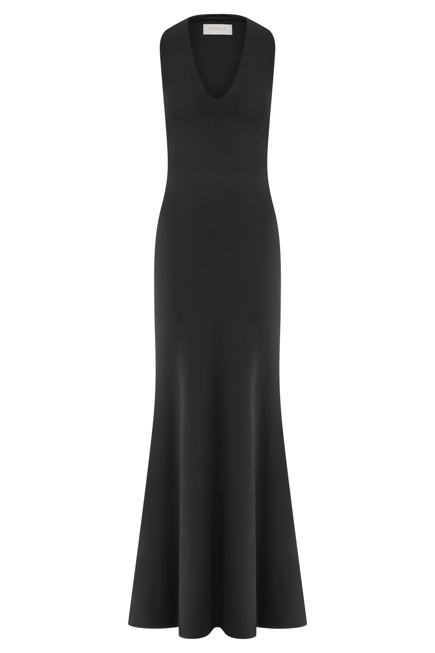 Elke Slinky V Neck Maxi Dress - Black