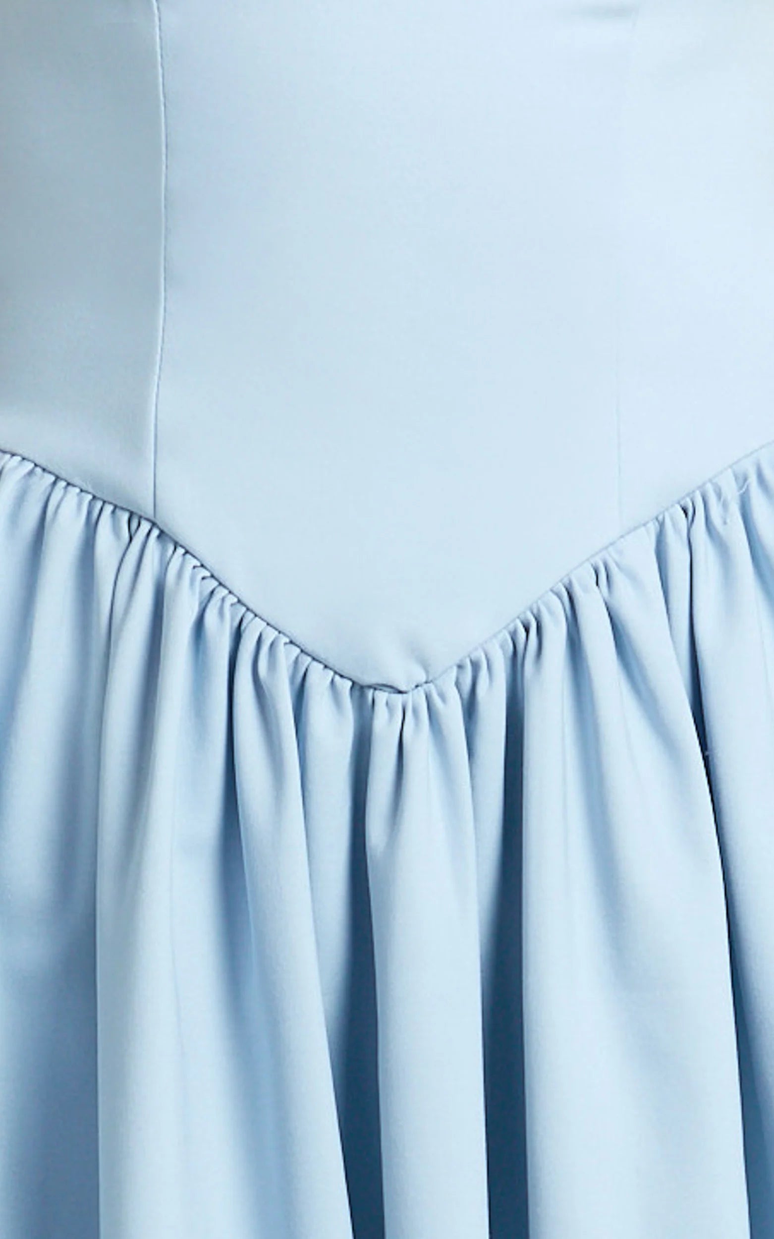 Helda Midi Dress Halter Tie Neck Corset Panel Dress in Soft Blue