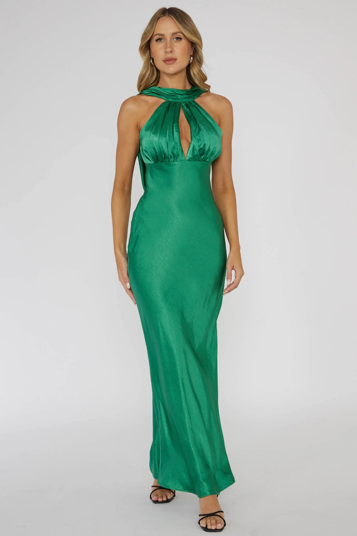 Starry Nights Cowl Back Maxi Dress Forest Green