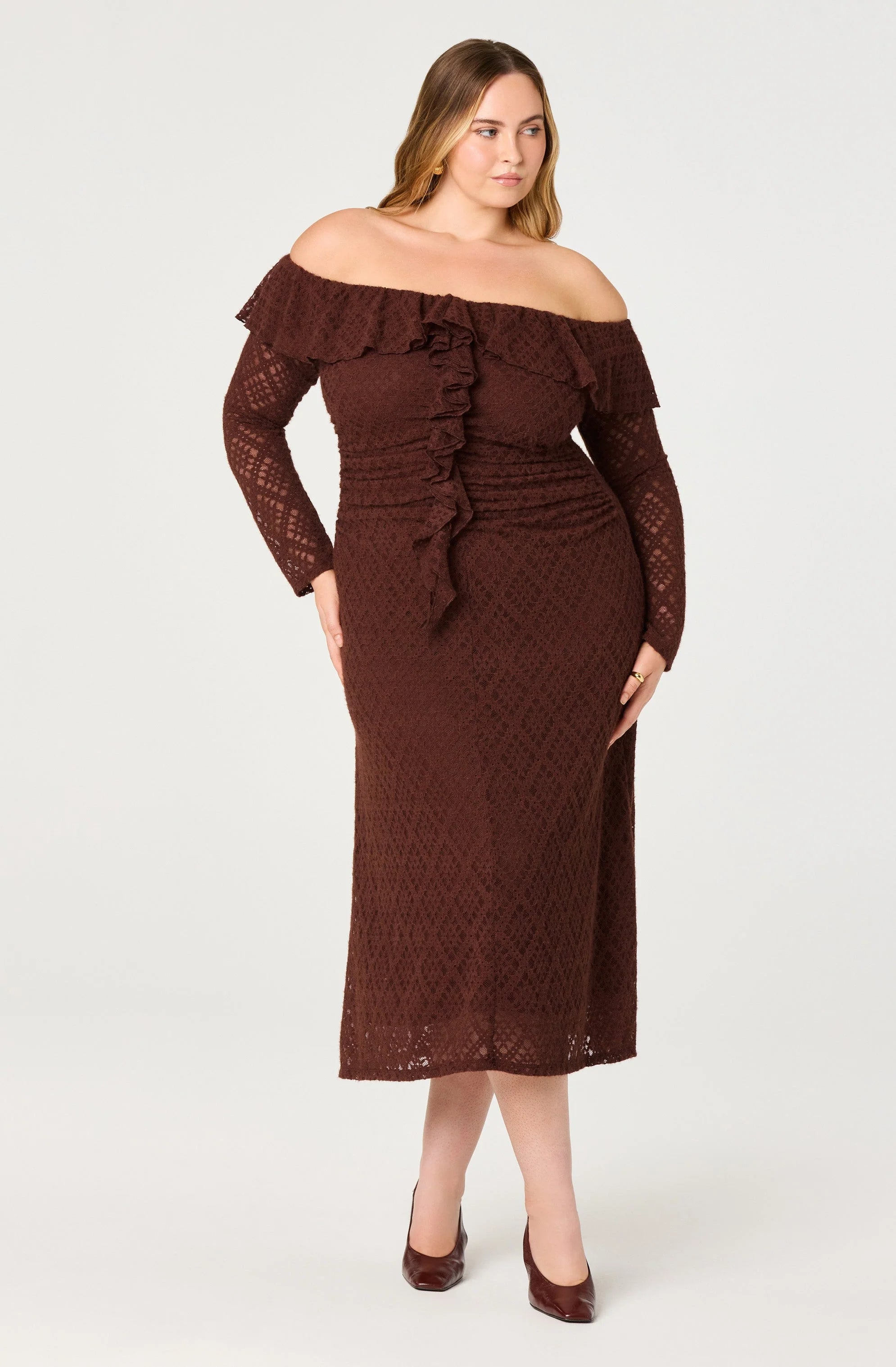 Dorian Ruffle Off Shoulder Dress