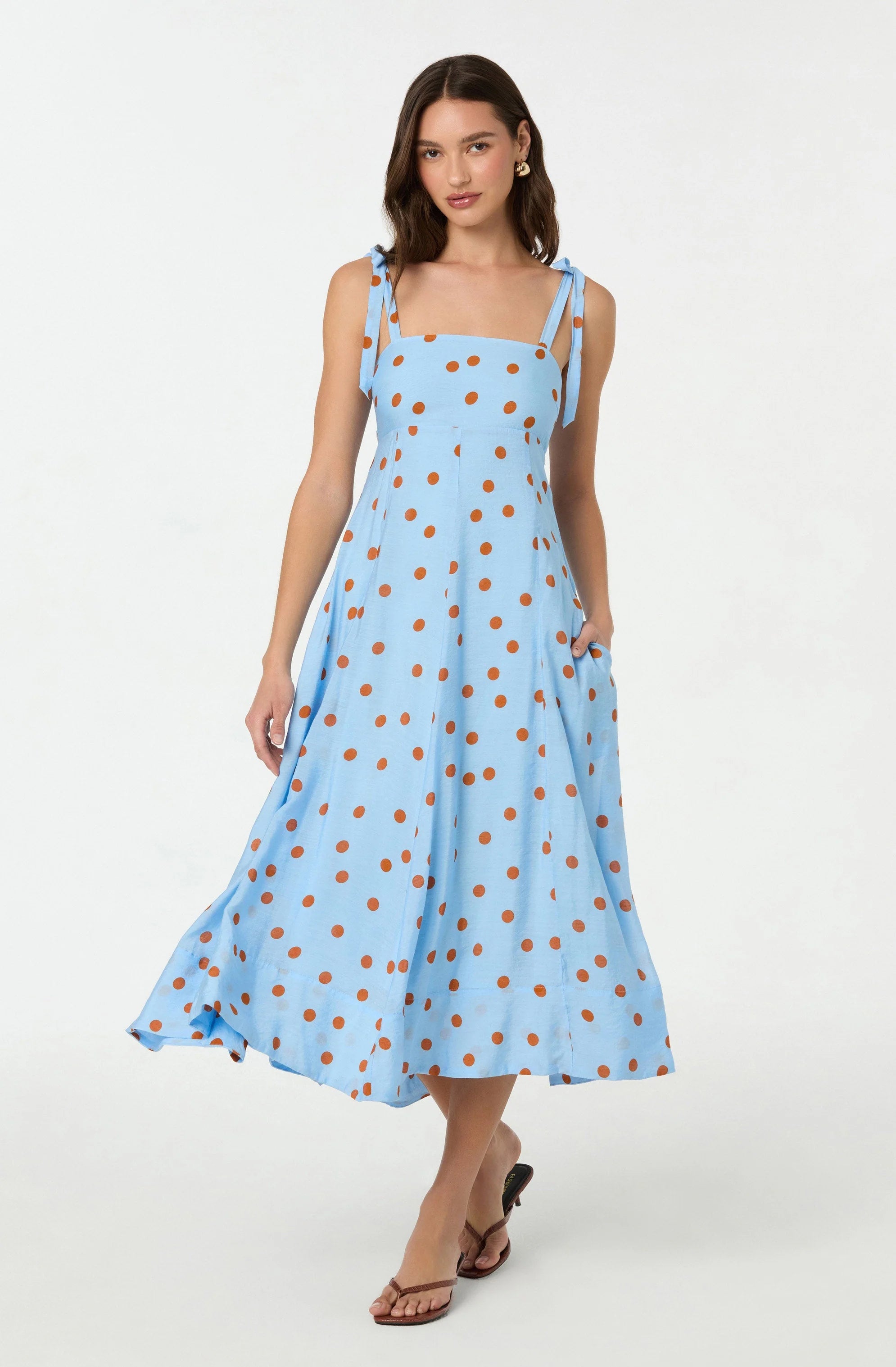 Lilliana Polka Dot Midi Dress