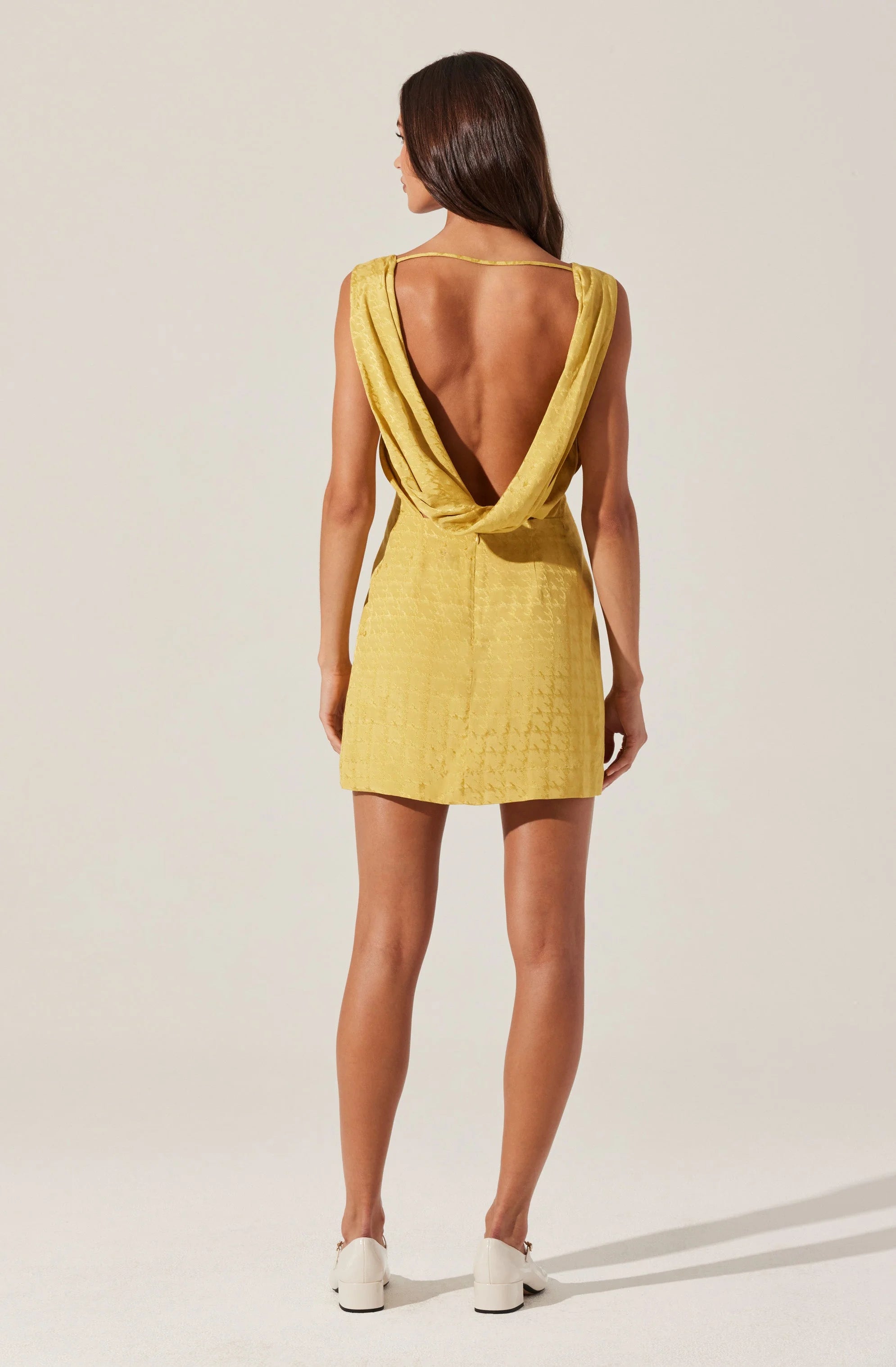 Open Cowl Back Mini Dress