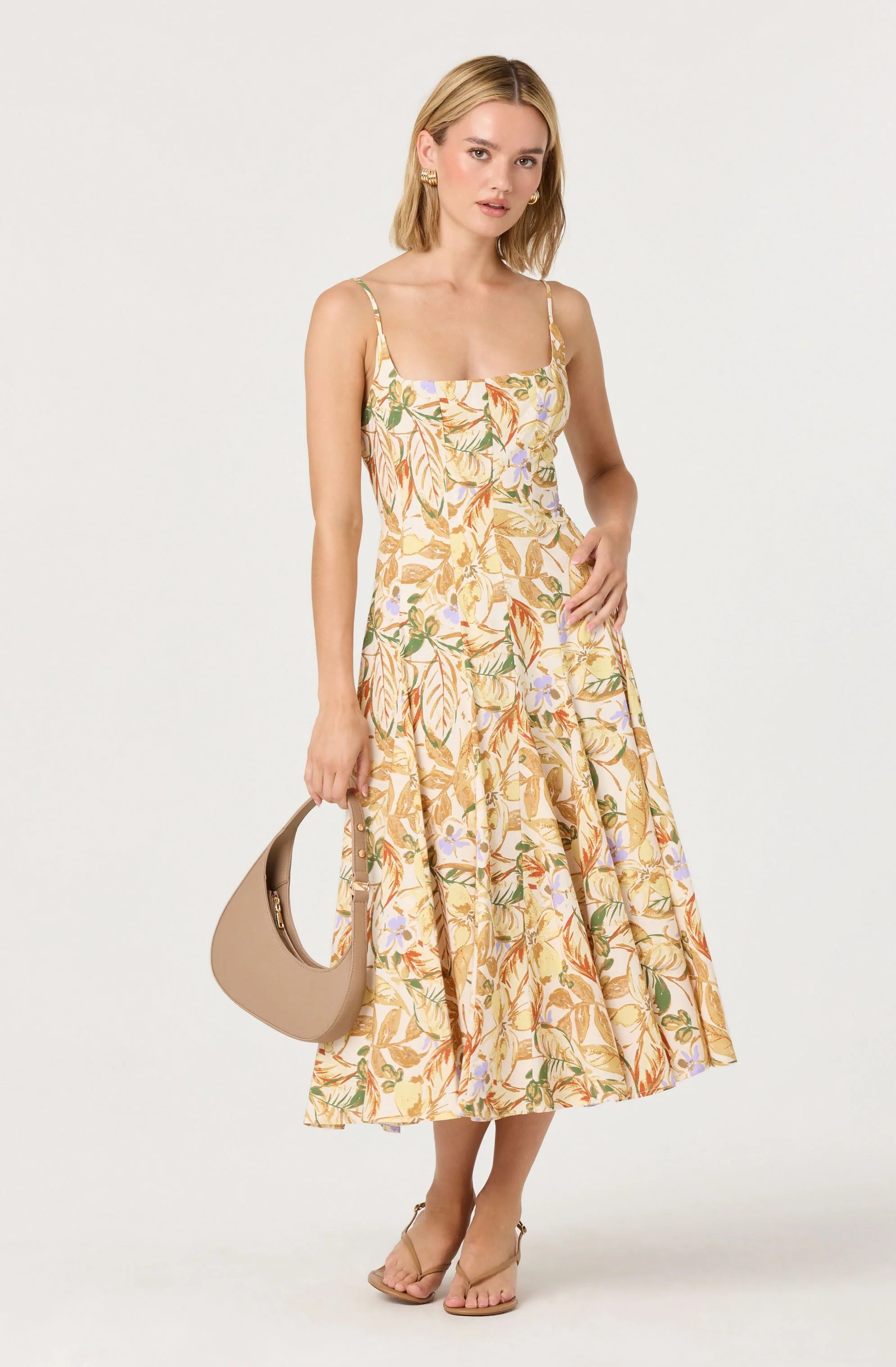 Jaleyah Paneled Flare Midi Dress