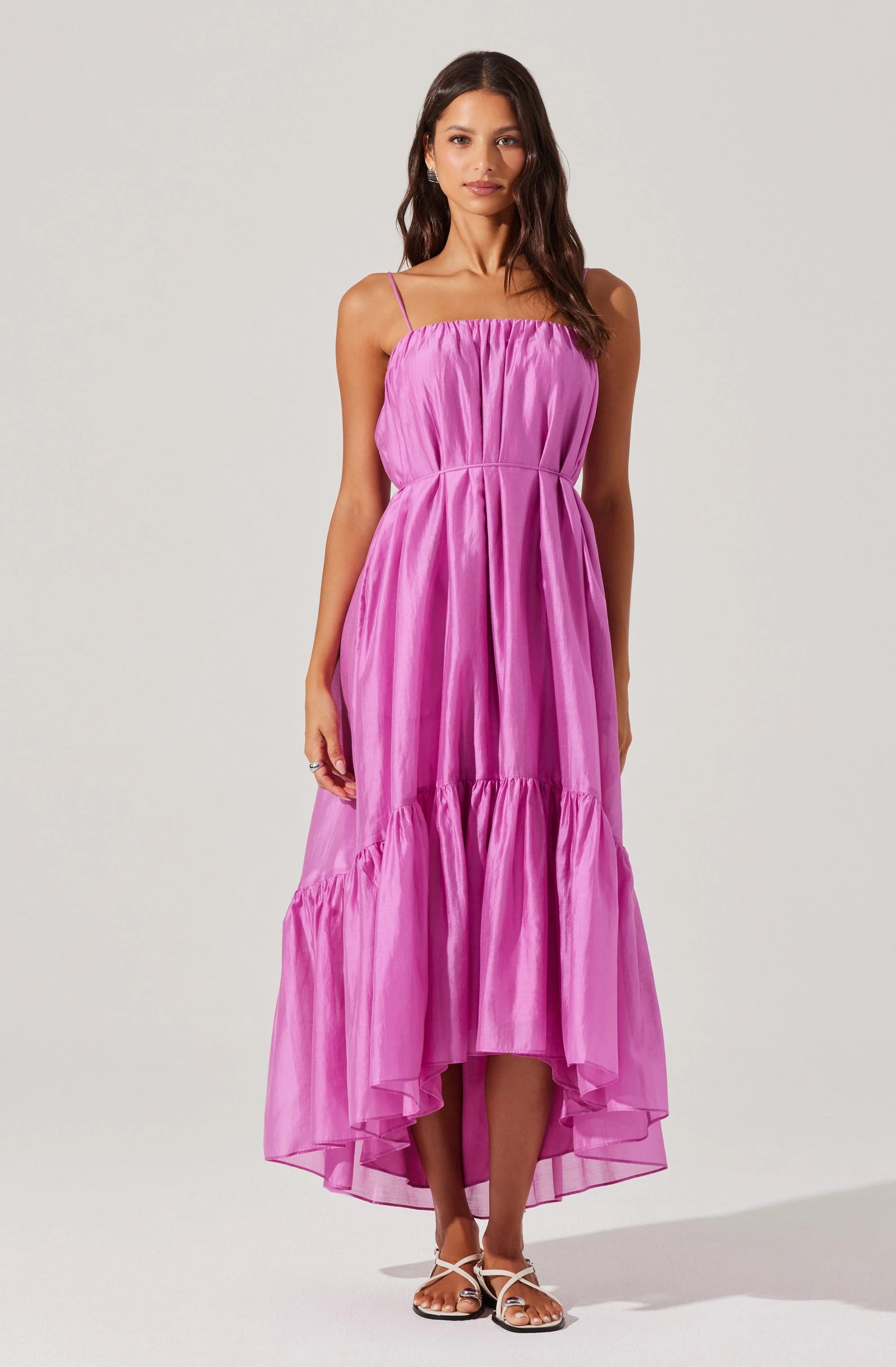 Elisha Tiered High-Low Maxi Dress
