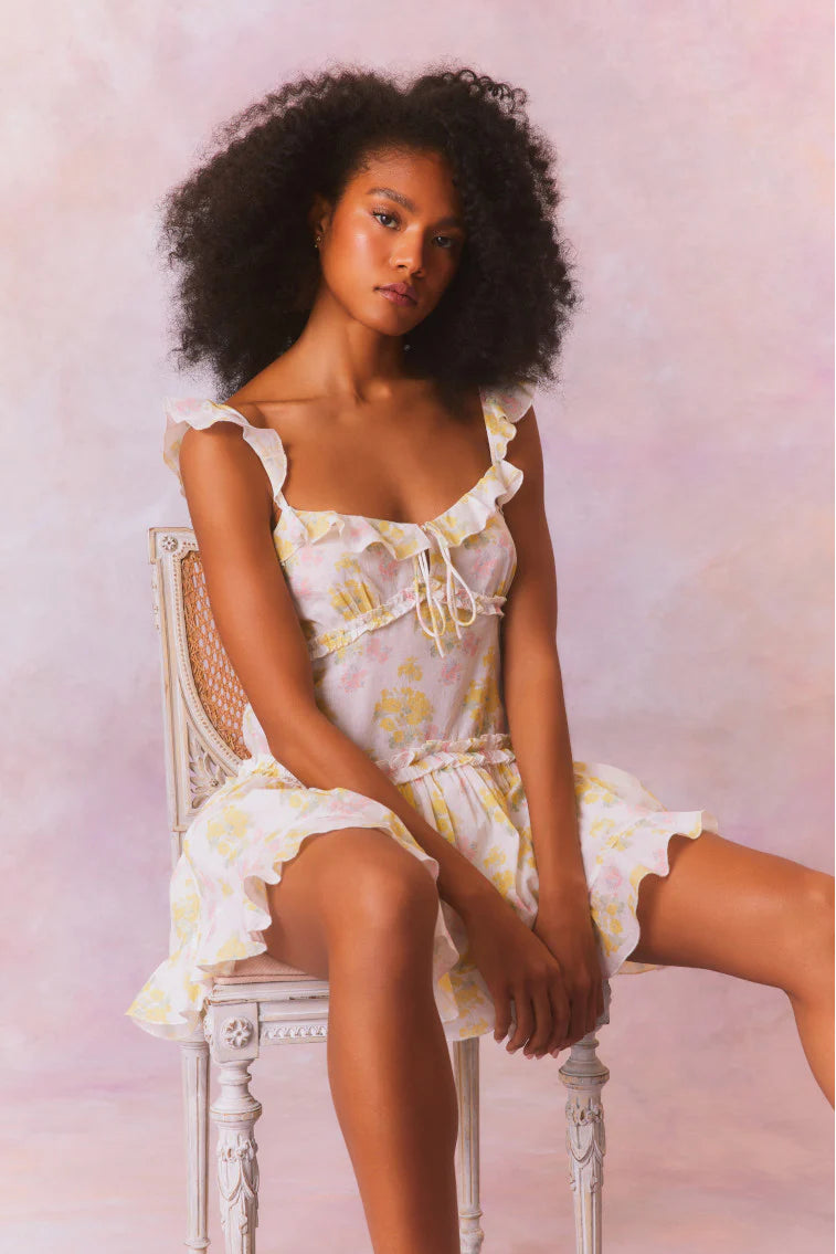 Frista Mix Print Cotton Mini Dress