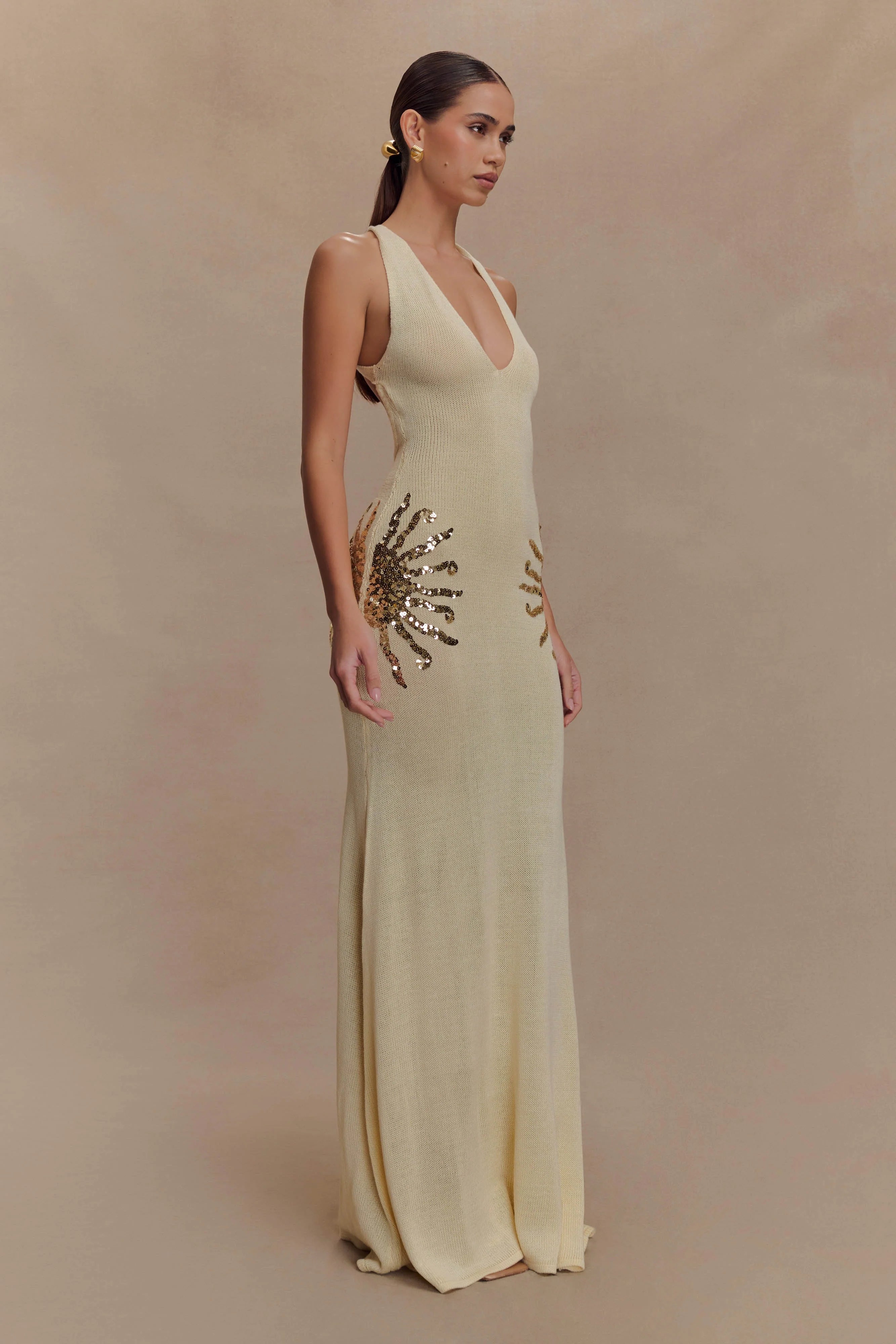 Ellington Knit Maxi Dress With Sequin - Ivory