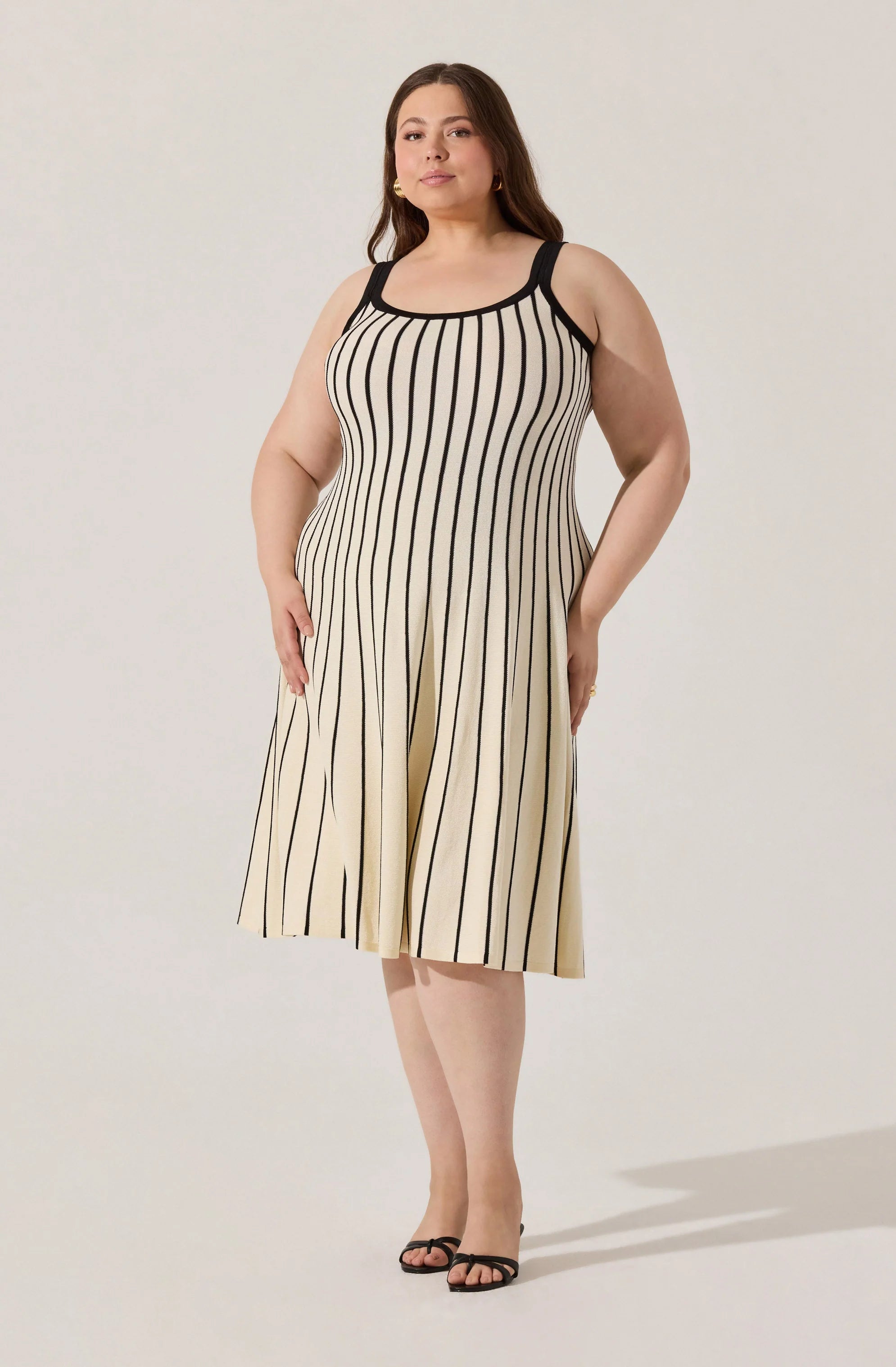 Irecia Stripe Sweater Midi Dress