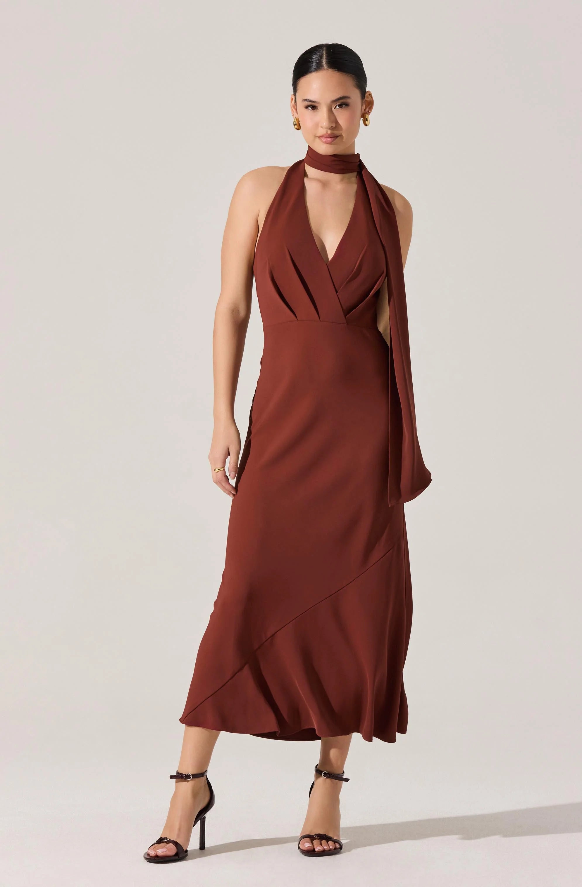 Hilaire Halter Midi Dress