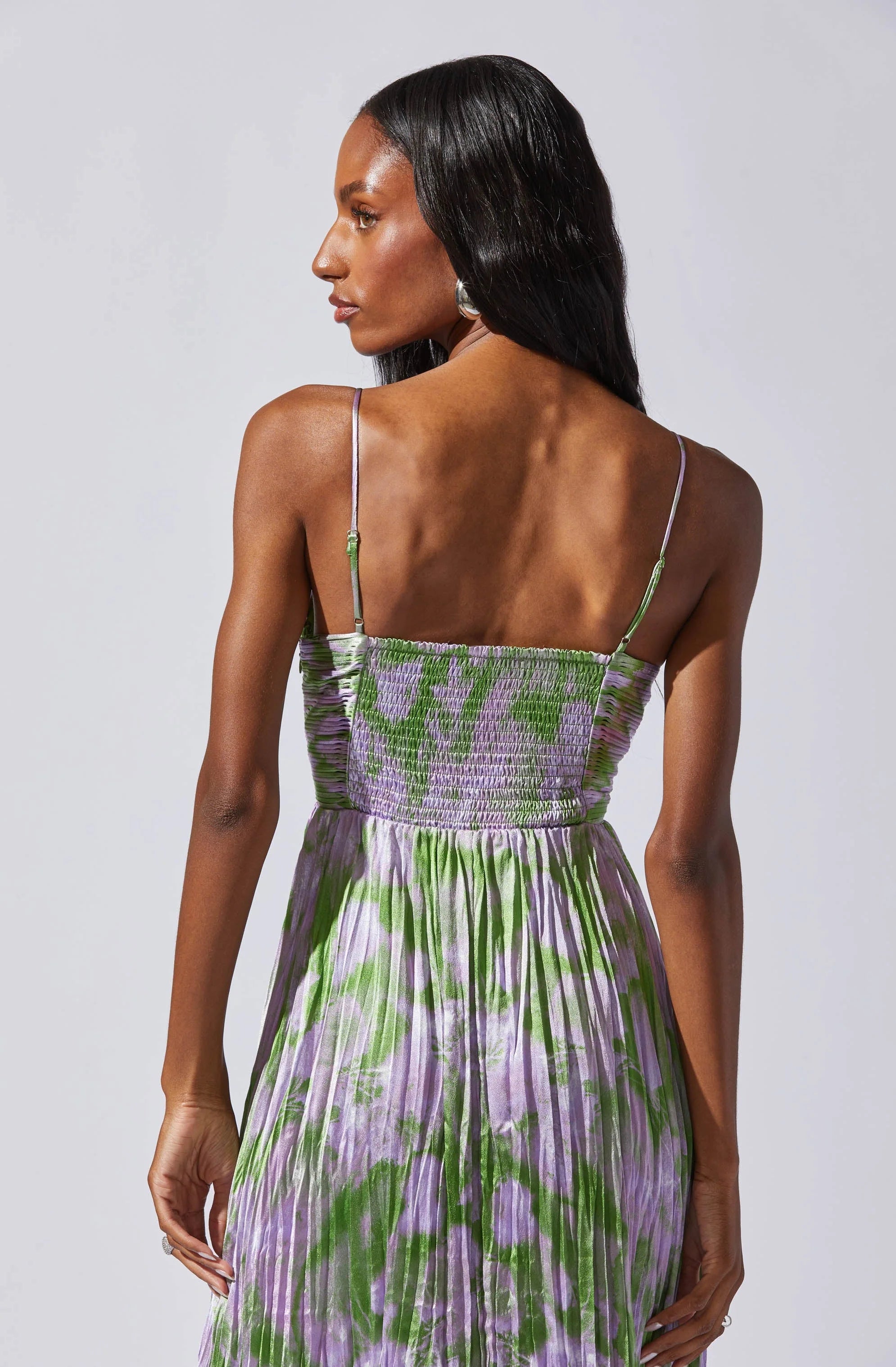 Maeve Printed Pleated Midi Dress