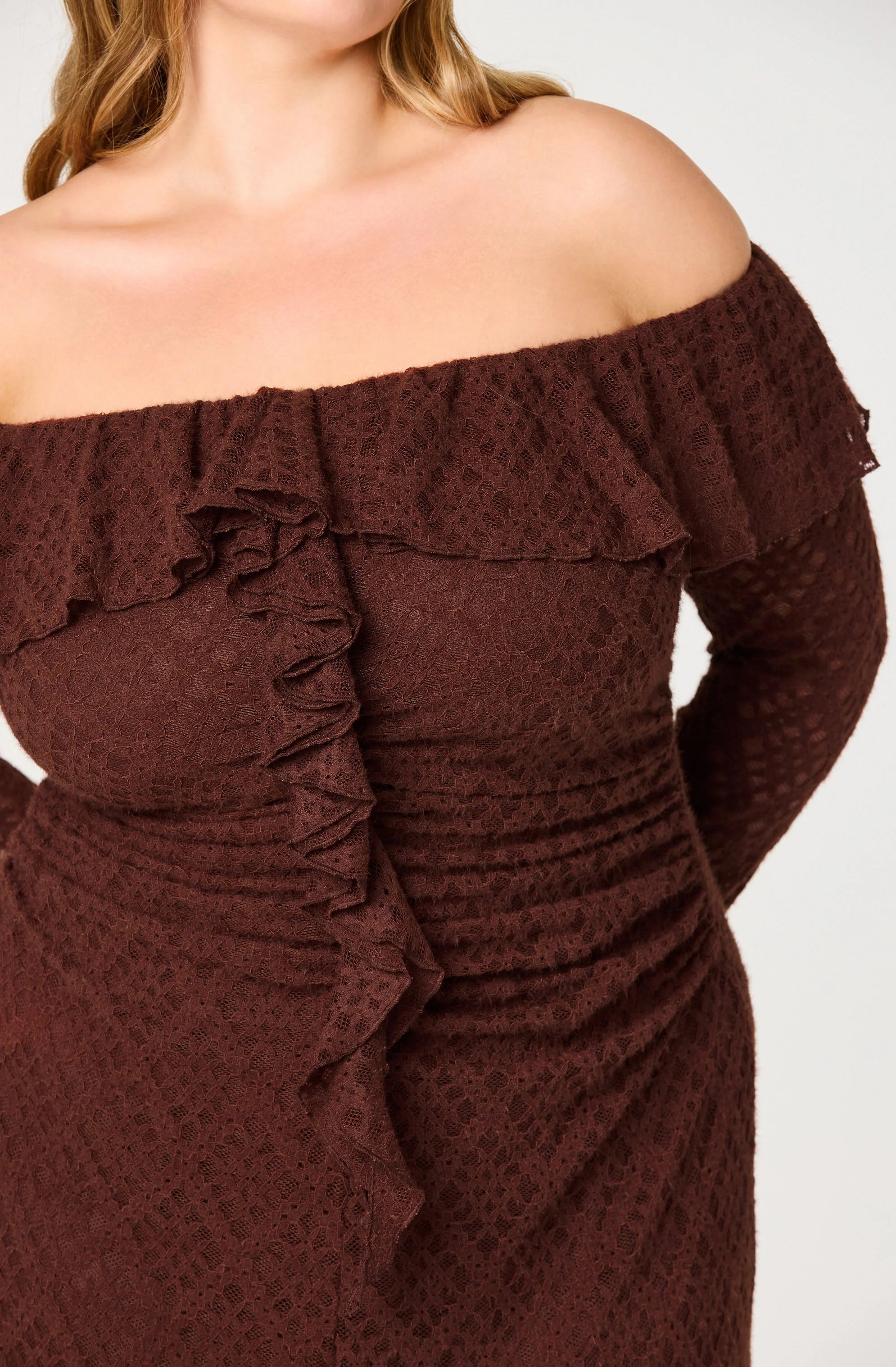 Dorian Ruffle Off Shoulder Dress