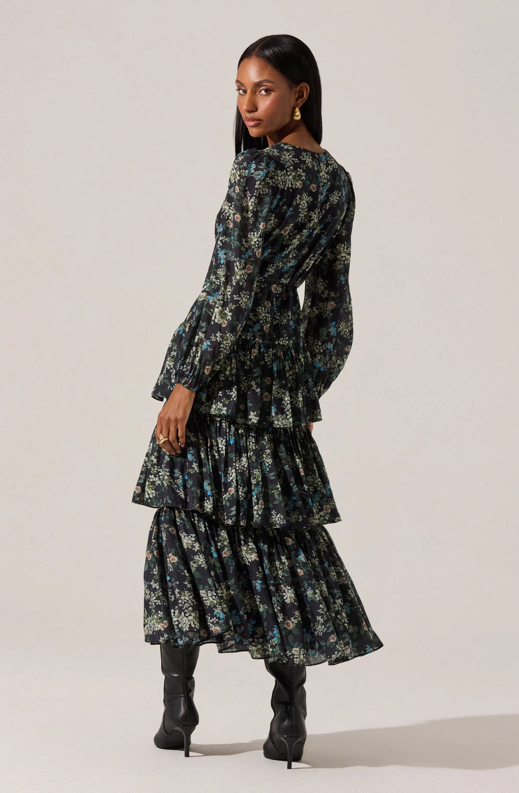 Franchesca Tiered Ruffle Midi Dress