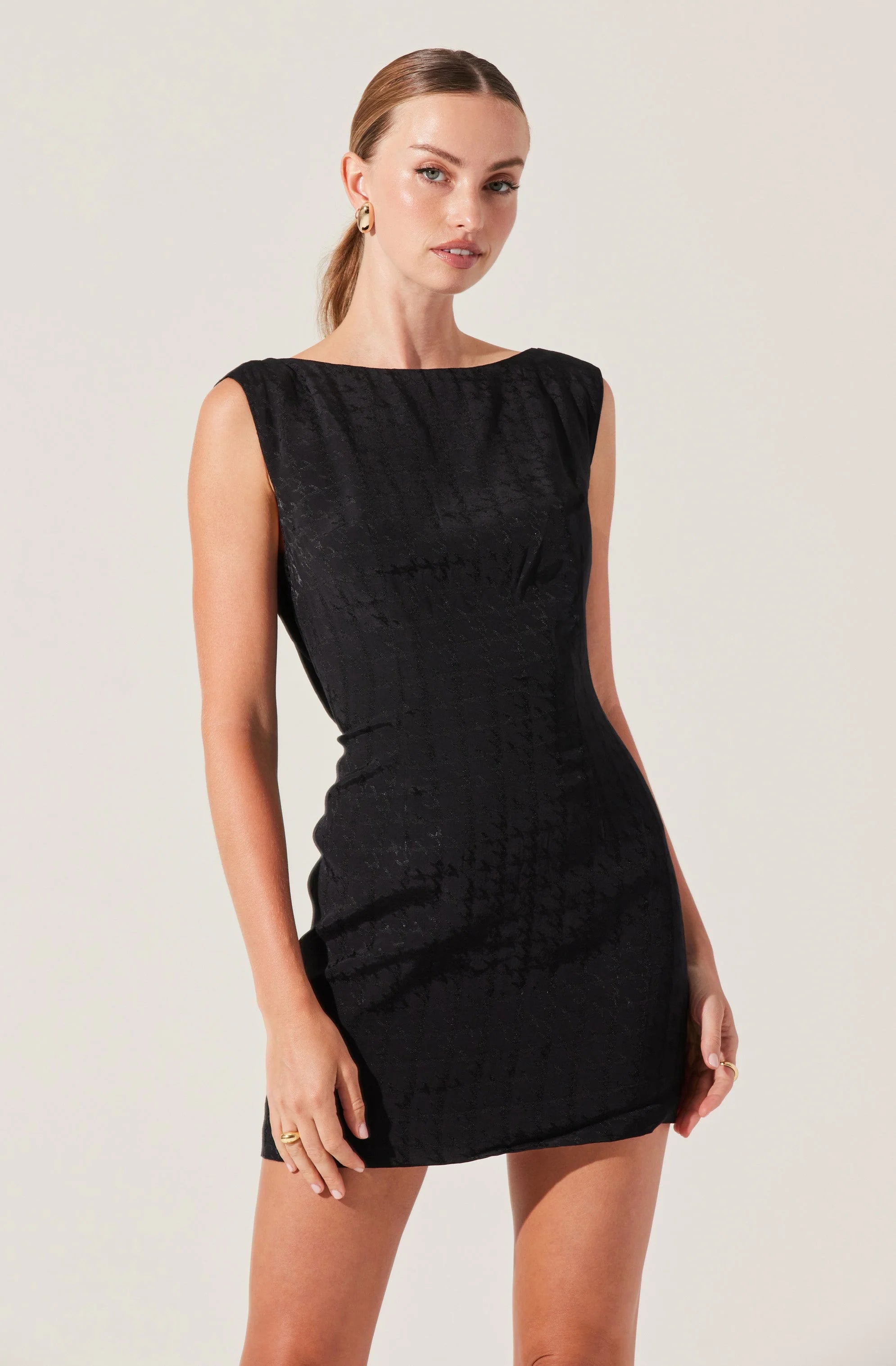 Open Cowl Back Mini Dress