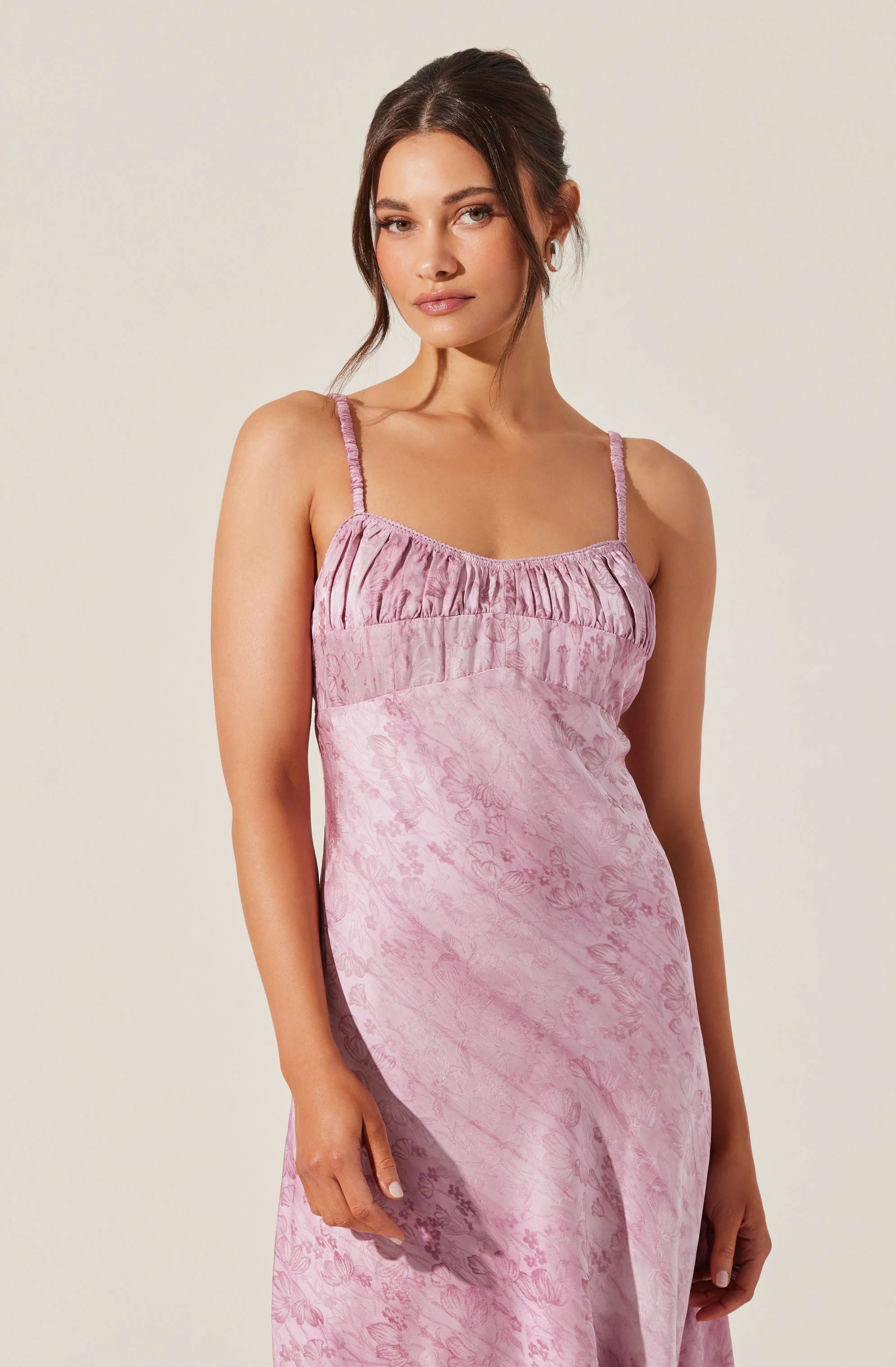 Kaiya Jacquard Satin Midi Dress