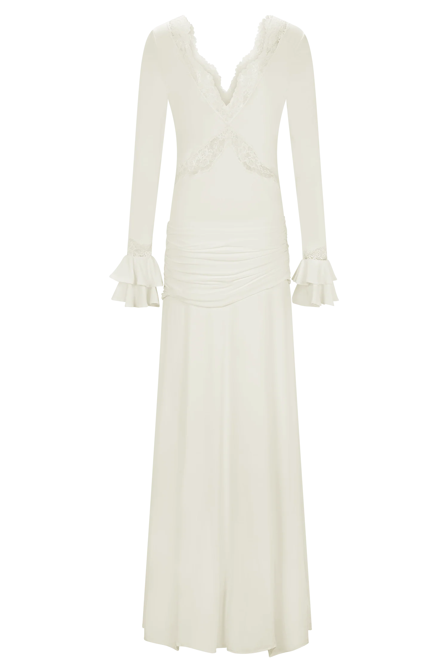 Electra Slinky Lace Maxi Dress - Ivory
