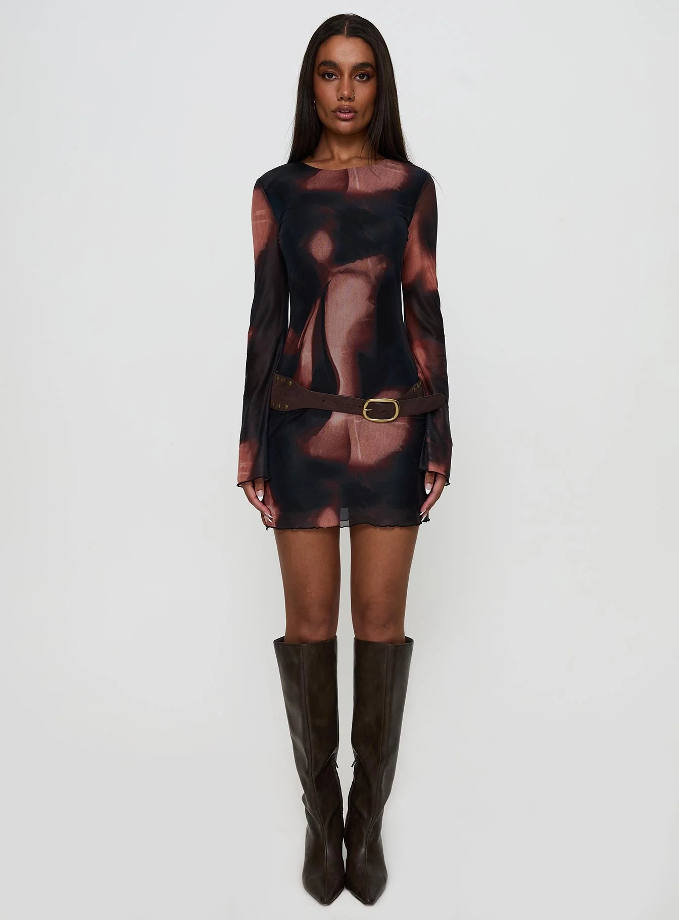 Nyxia Long Sleeve Mini Dress Multi