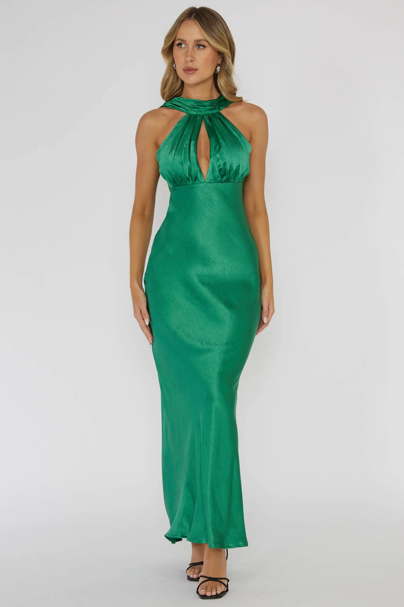 Starry Nights Cowl Back Maxi Dress Forest Green