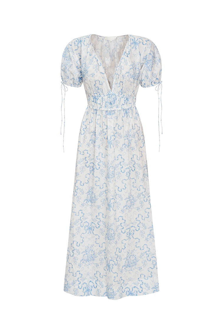 Mastey Bow Print Midi Dress