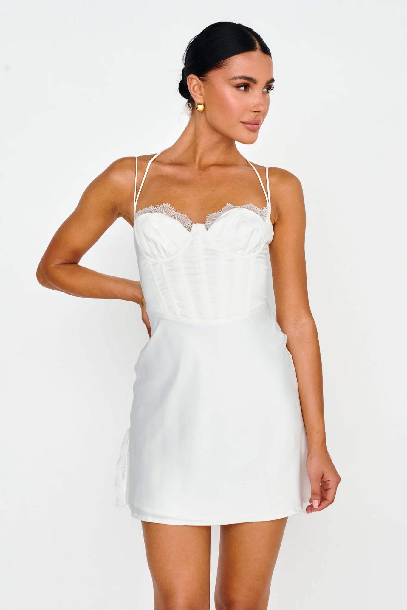 Wishing On A Star Bustier Mini Dress White