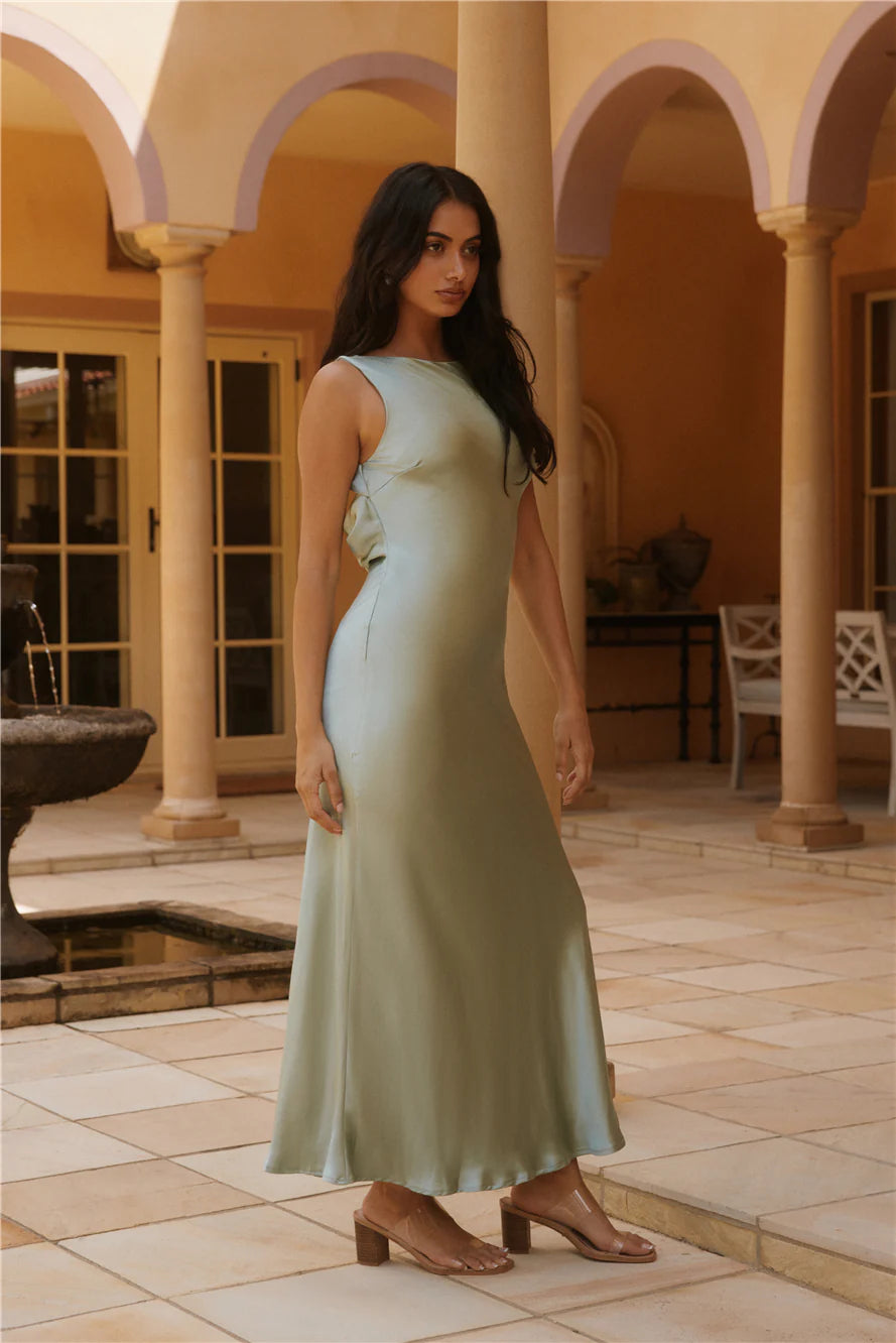 Isabel Carmona Midi Dress Sage Green