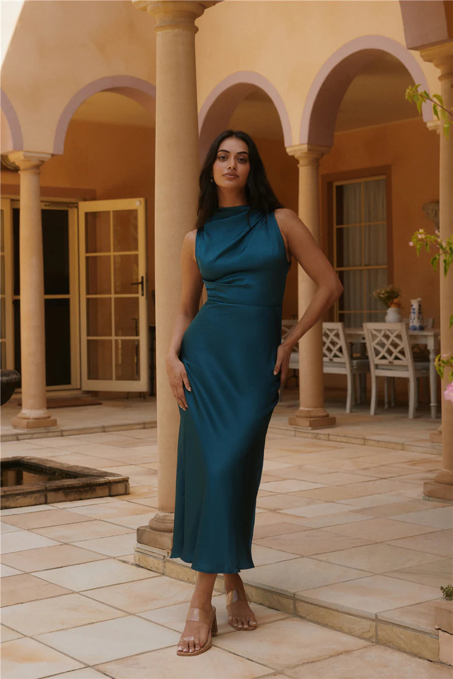 Kiki Waters Midi Dress Teal