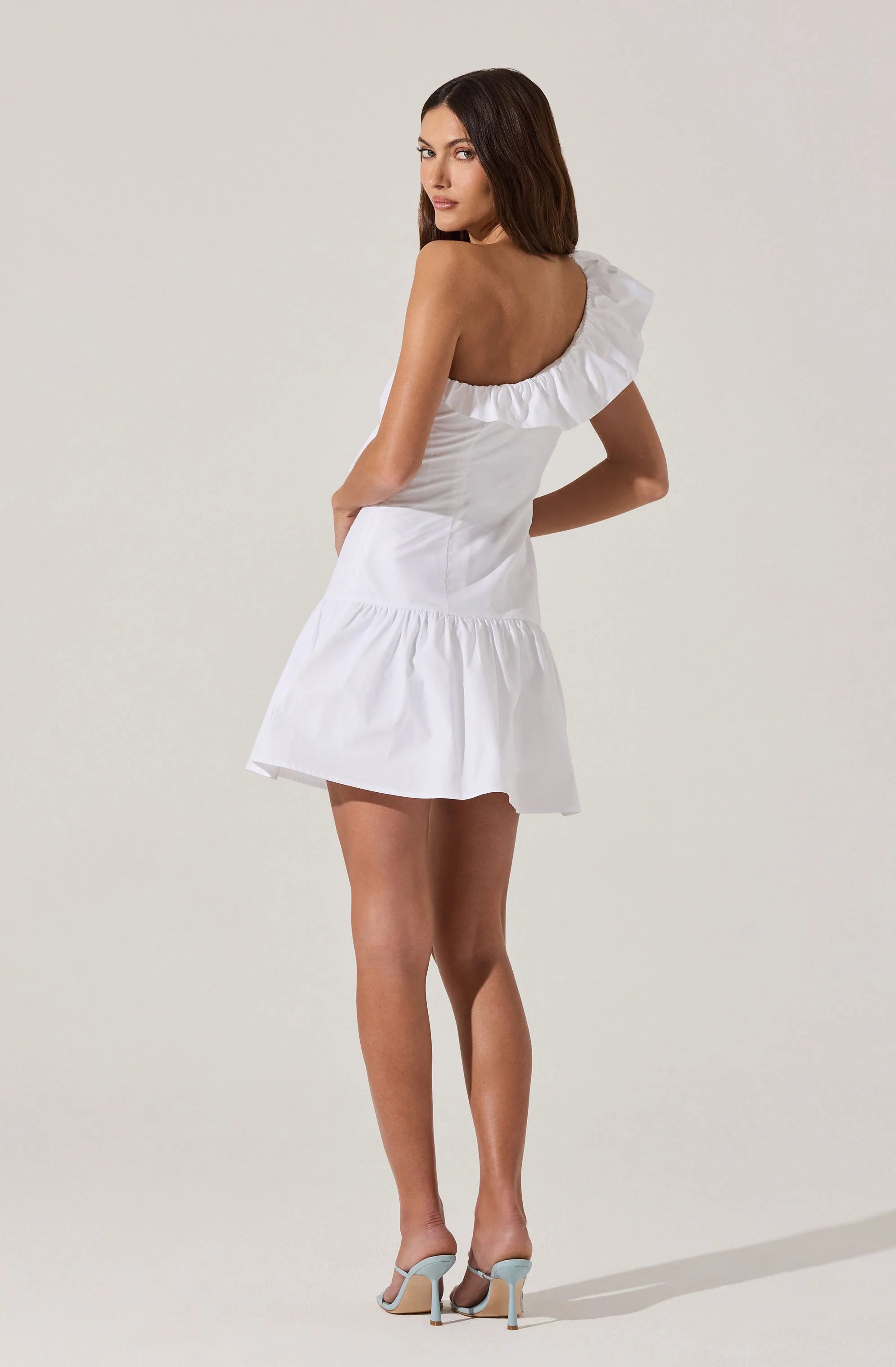 One Shoulder Ruffle Mini Dress