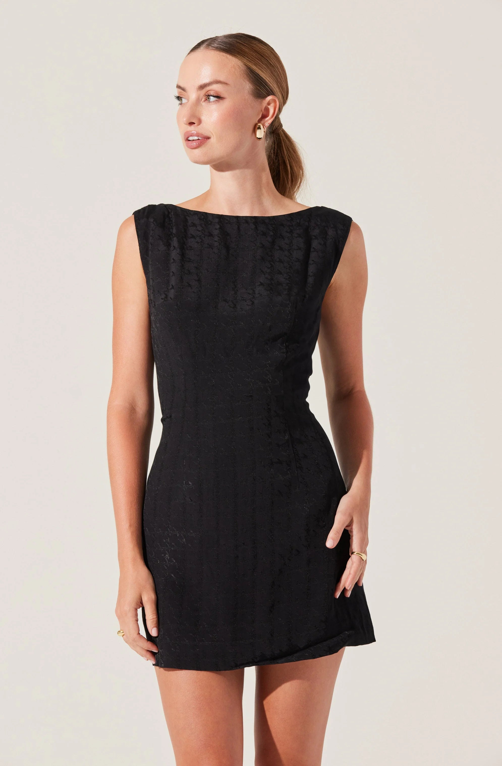 Open Cowl Back Mini Dress