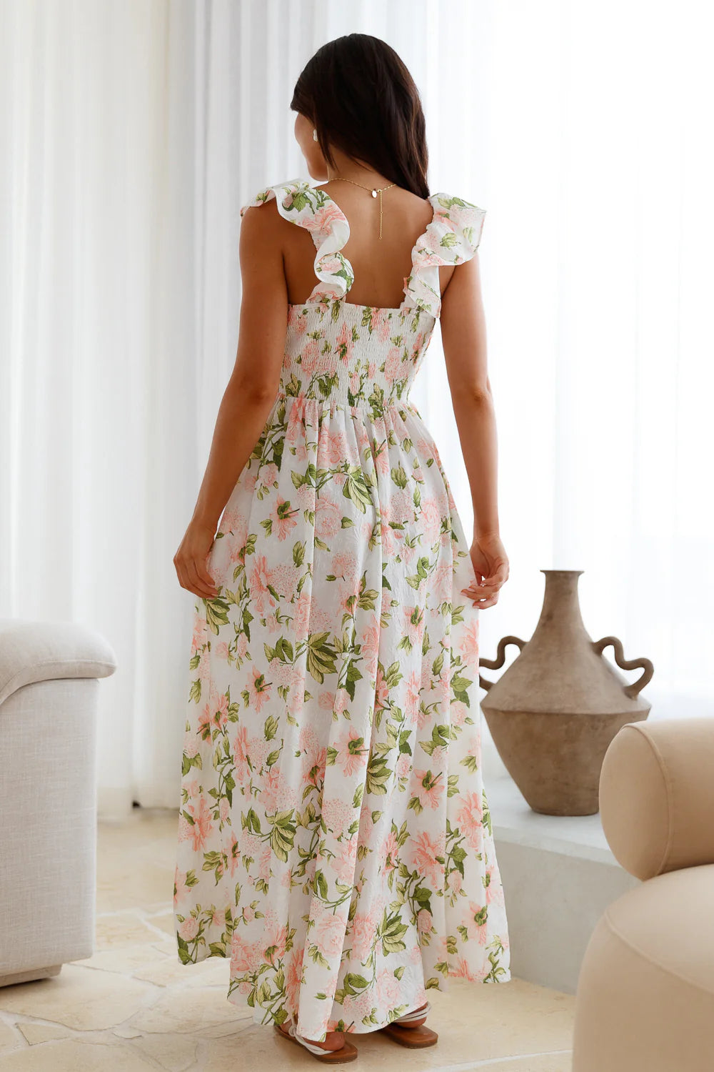 Floral Cascade Maxi Dress