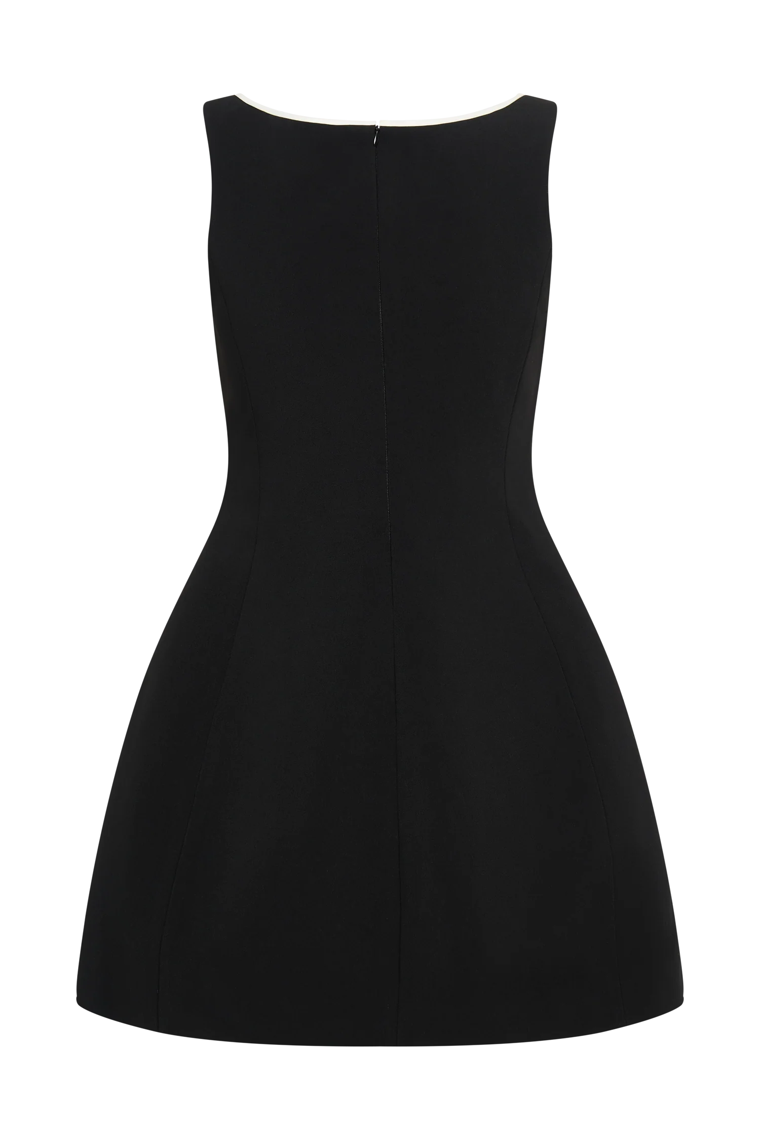 Evanna Sleeveless Contrast Suiting Mini Dress - Black