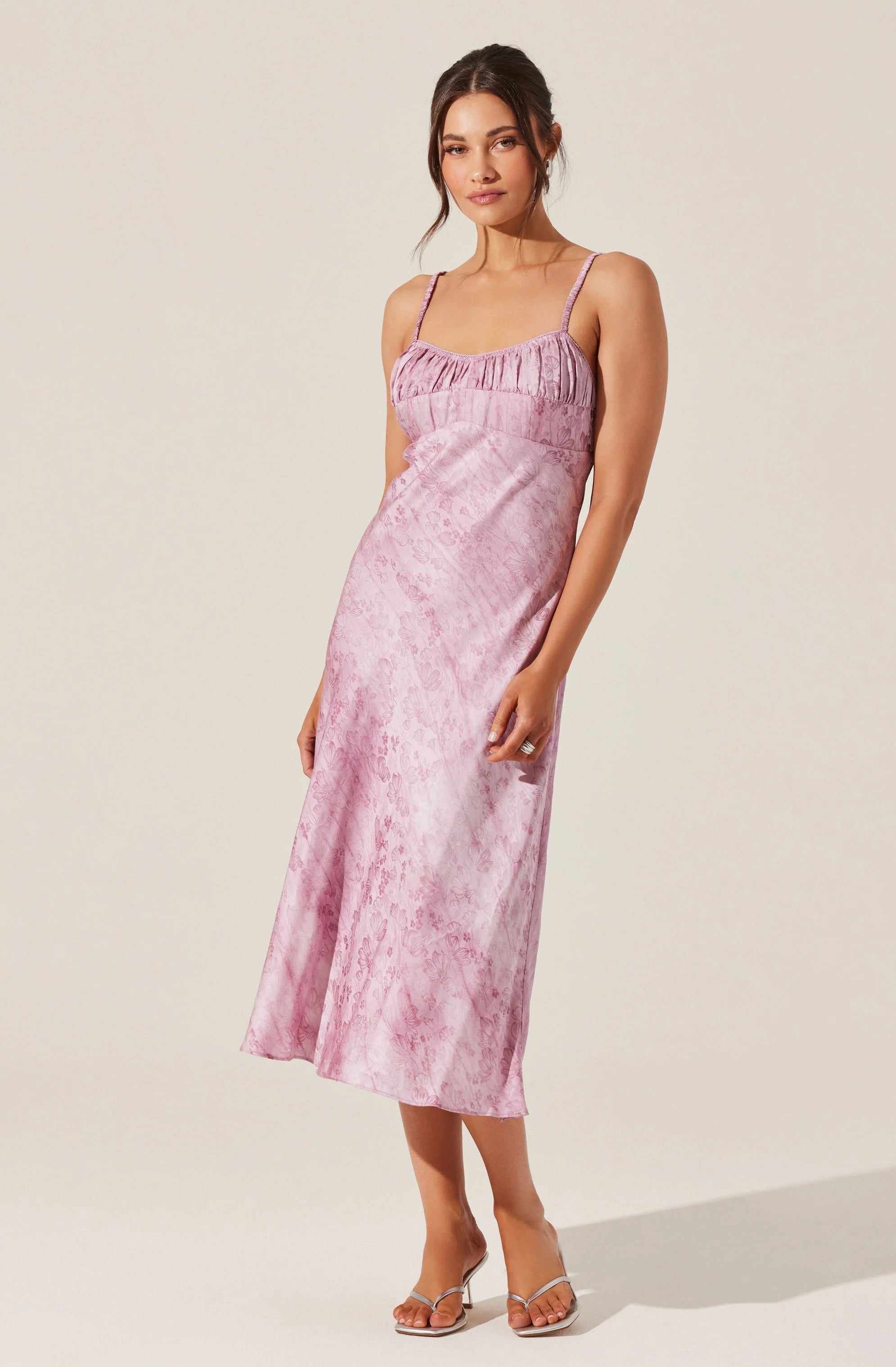 Kaiya Jacquard Satin Midi Dress